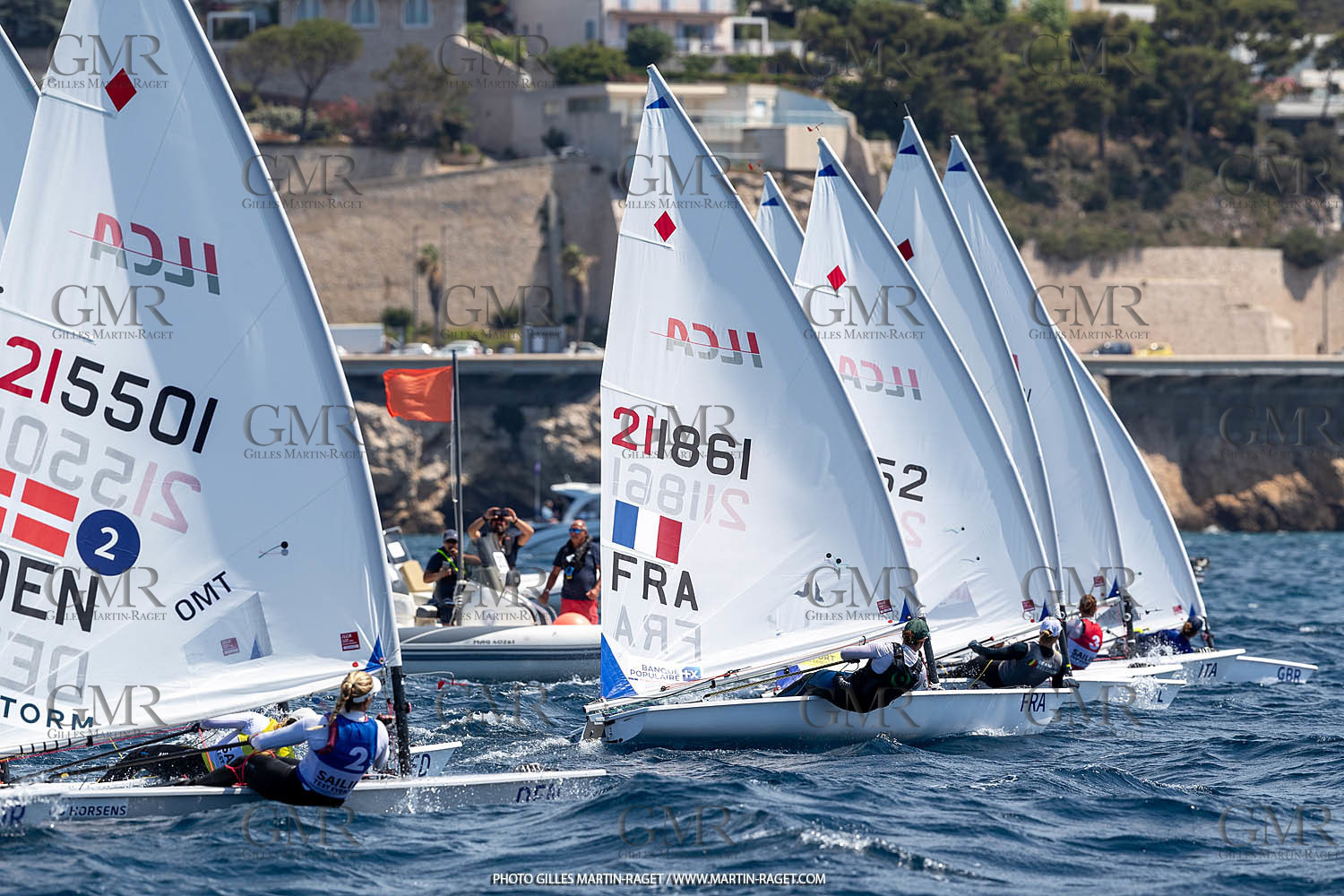 15 07 2023, Marseille (FRA), Paris 2024 Olympic Games Sailing Test Event, Day 6, Ilca 6 Medal race