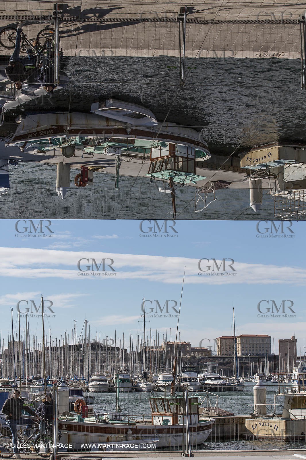 04 02 2013 - Marseille (FRA,13) - Vieux Port (historical port) refit - Works on the shadow maker
