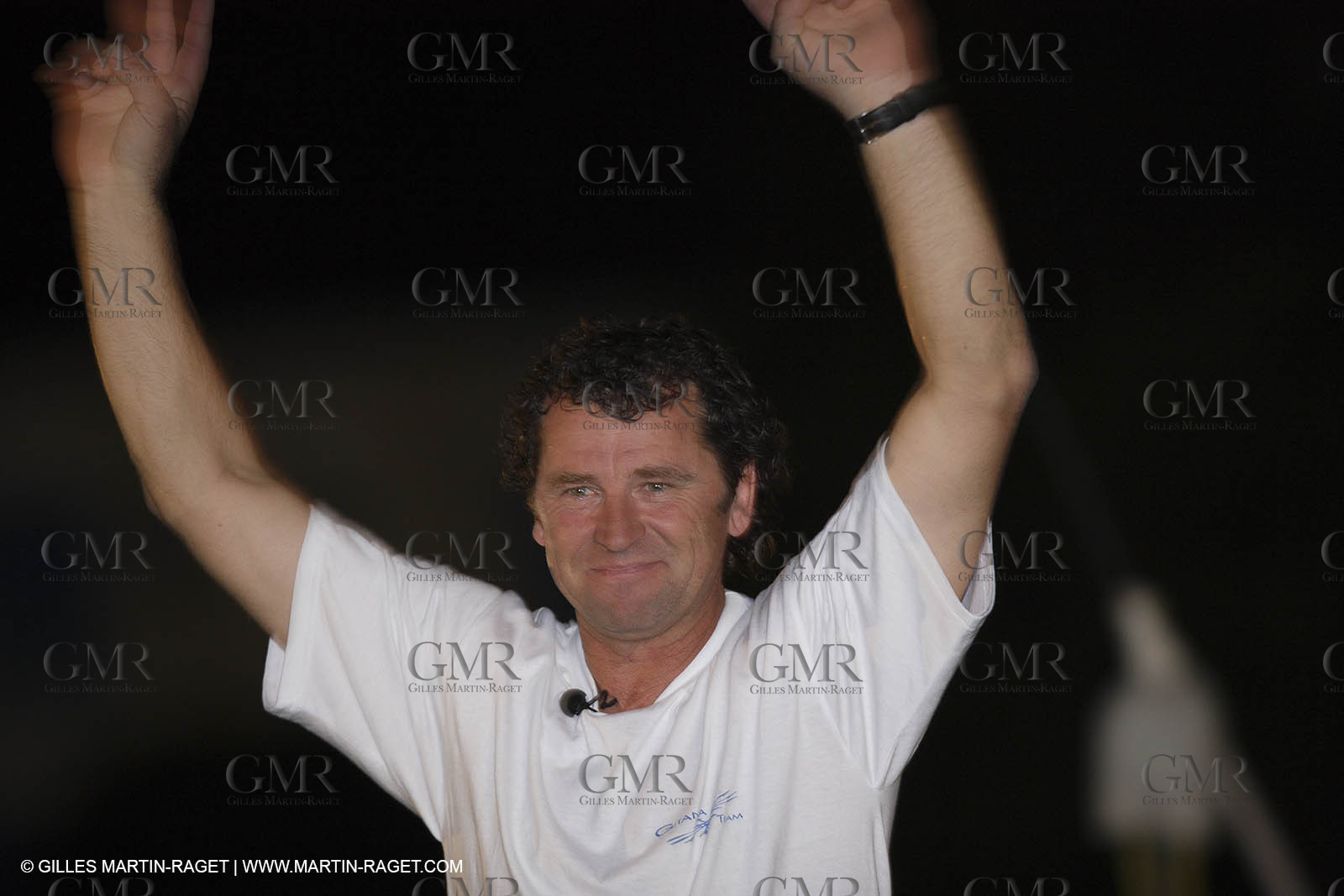 05 11 2006 - Pointe à Pitre Guadelupe (FRA) - Route du Rhum 2006 arrival - overall winner Lionel Lemonchois (Gitana 11)