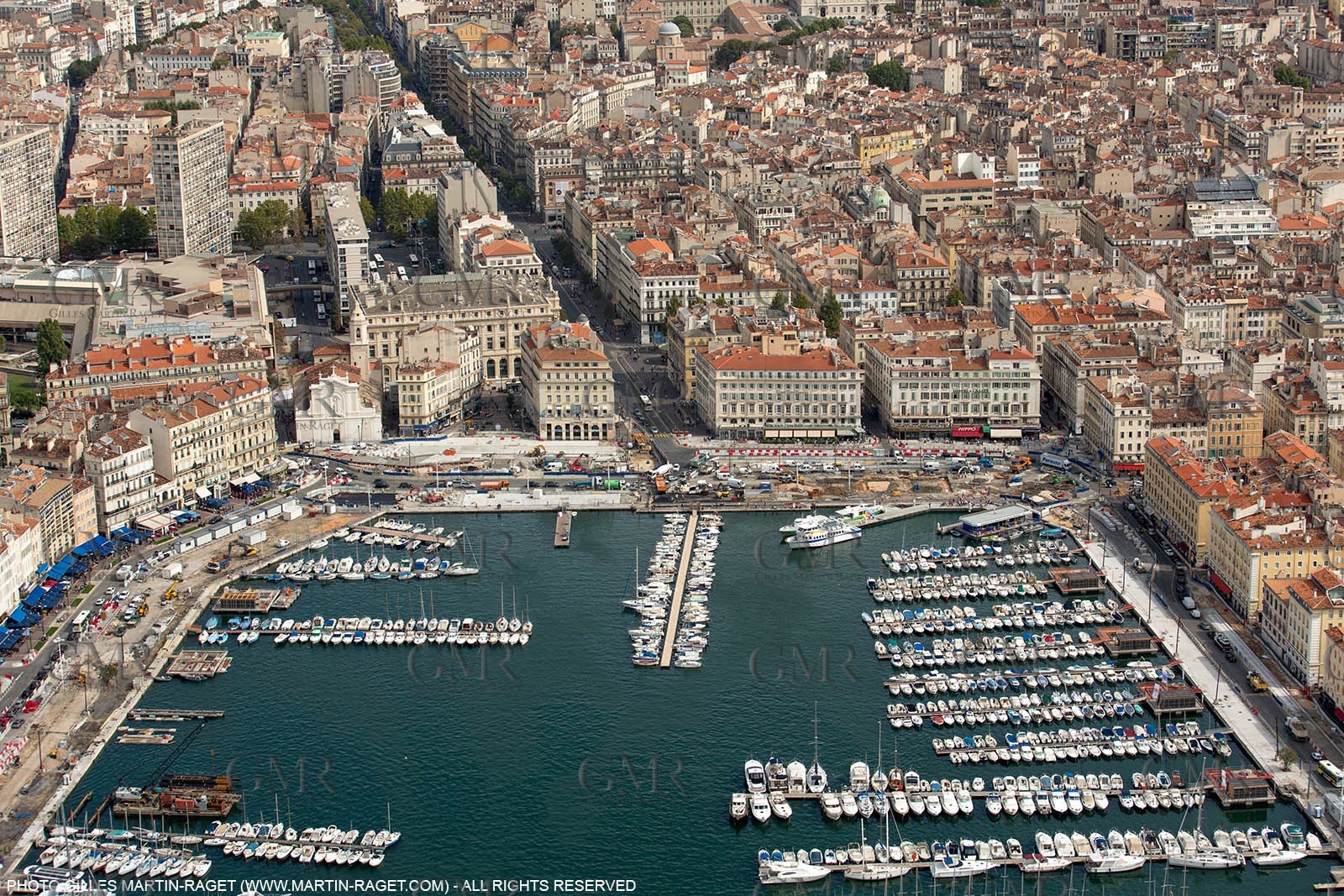 28 09 2012 - Marseille (FRA,13) - Travaux sur le Vieux Port, Construction du MUCEM, Renovation du Fort Saint Jean, construction du Centre Régional de la Meriterranée, CEREM,