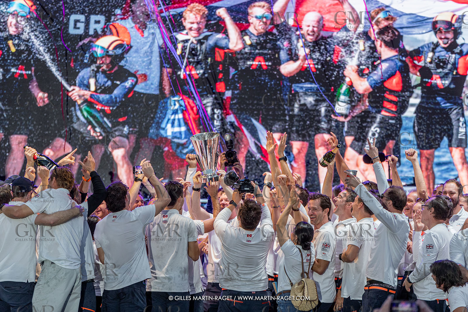 04 10 2024, Barcelona (ESP), 37th America's Cup, Louis Vuitton Cup Final, Race Day 7 , Prizegiving