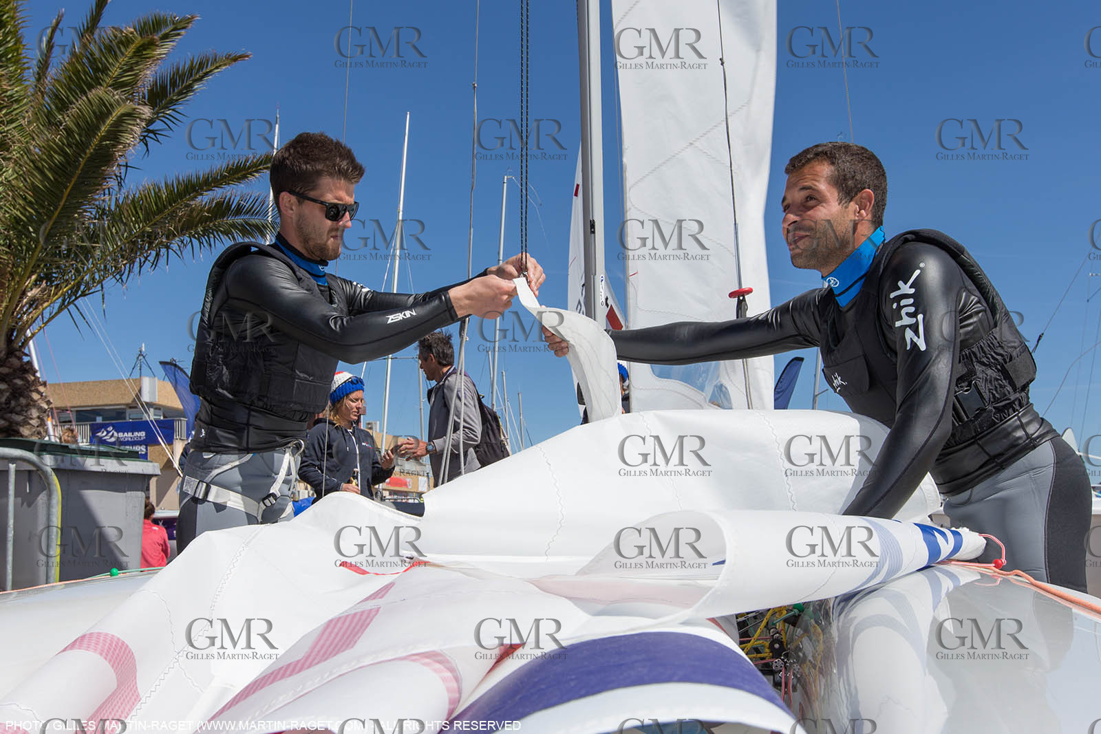 25 04 2016, Hyères (FRA,83), Jeux Olympiques Rio 2016, voile, 470, Sofian Bouvet   Jeremie Mion, SFS Voile