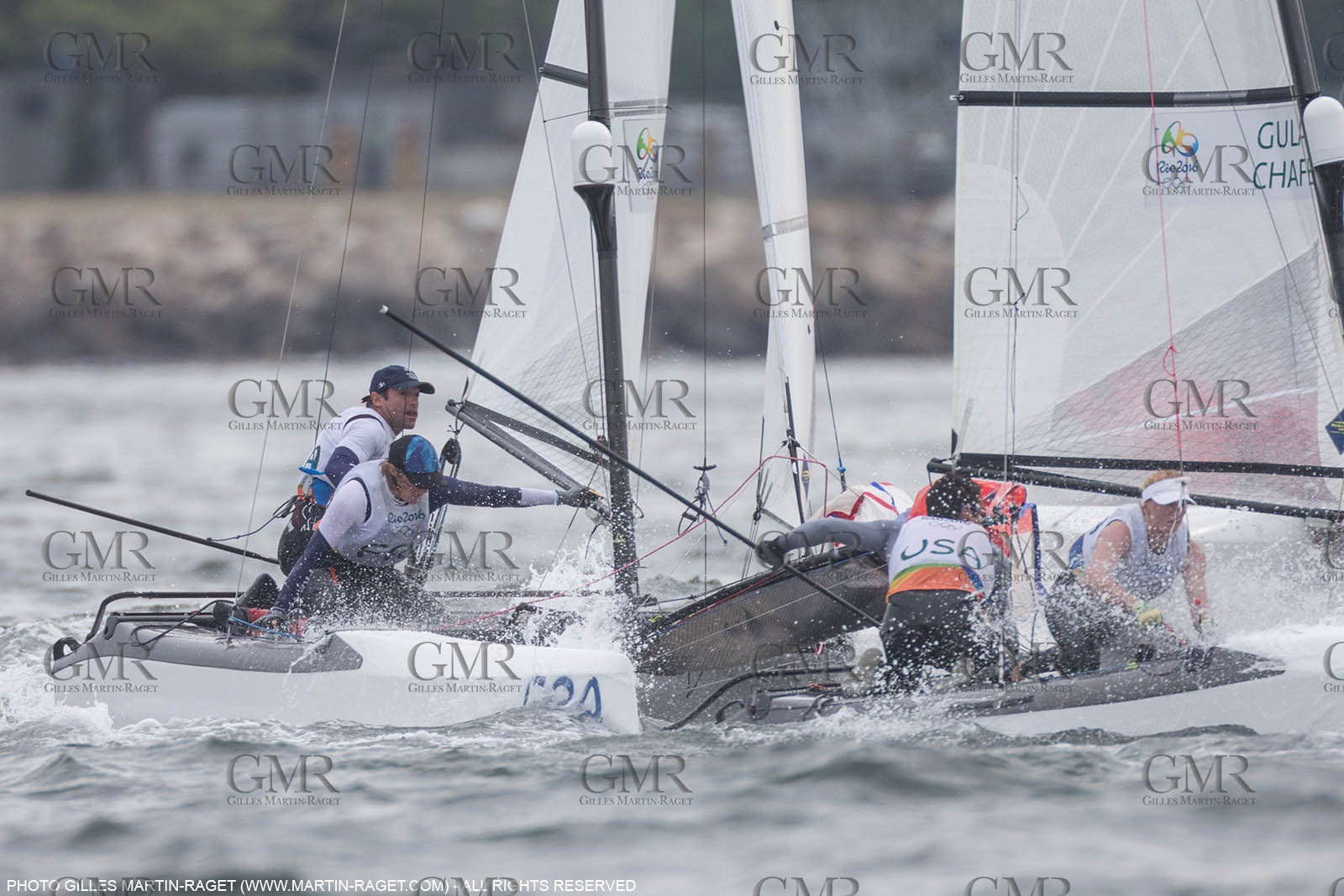 16 08 2016, Rio de Janeiro (BRA), 2016 Olympic Games, Sailing, Nacra 17, Billy Besson, Marie RIou
