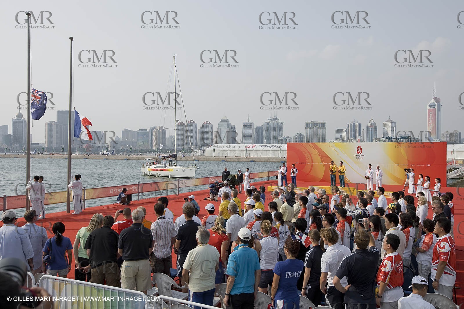 18 08 2008 - Qingdao (CHN) - 2008 Olympic games - Day 10 - Medal race 470 men, Charbnonnier Bausset bronze medal