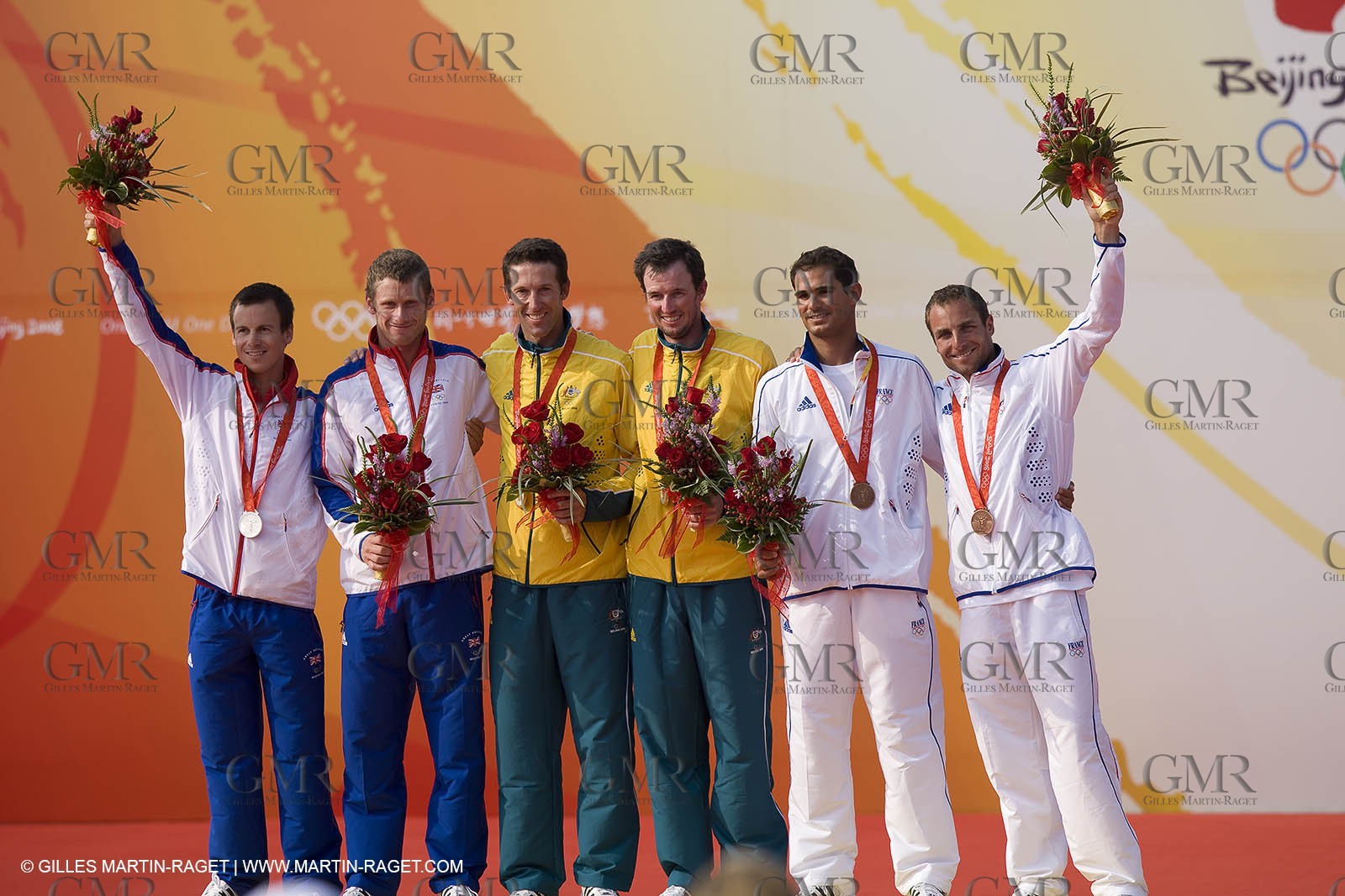 18 08 2008 - Qingdao (CHN) - 2008 Olympic games - Day 10 - Medal race 470 men, Charbnonnier Bausset bronze medal