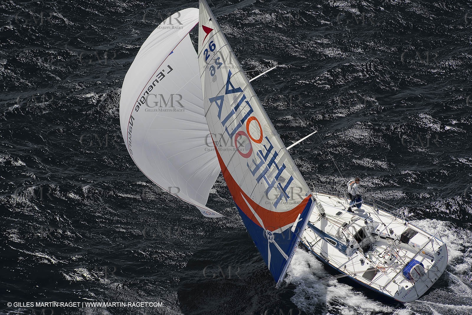 06-26-2007 - FIGARO II - THEOLIA - Skipper : Robert Nagy - Training off Marseille (south France) with strong wind conditions