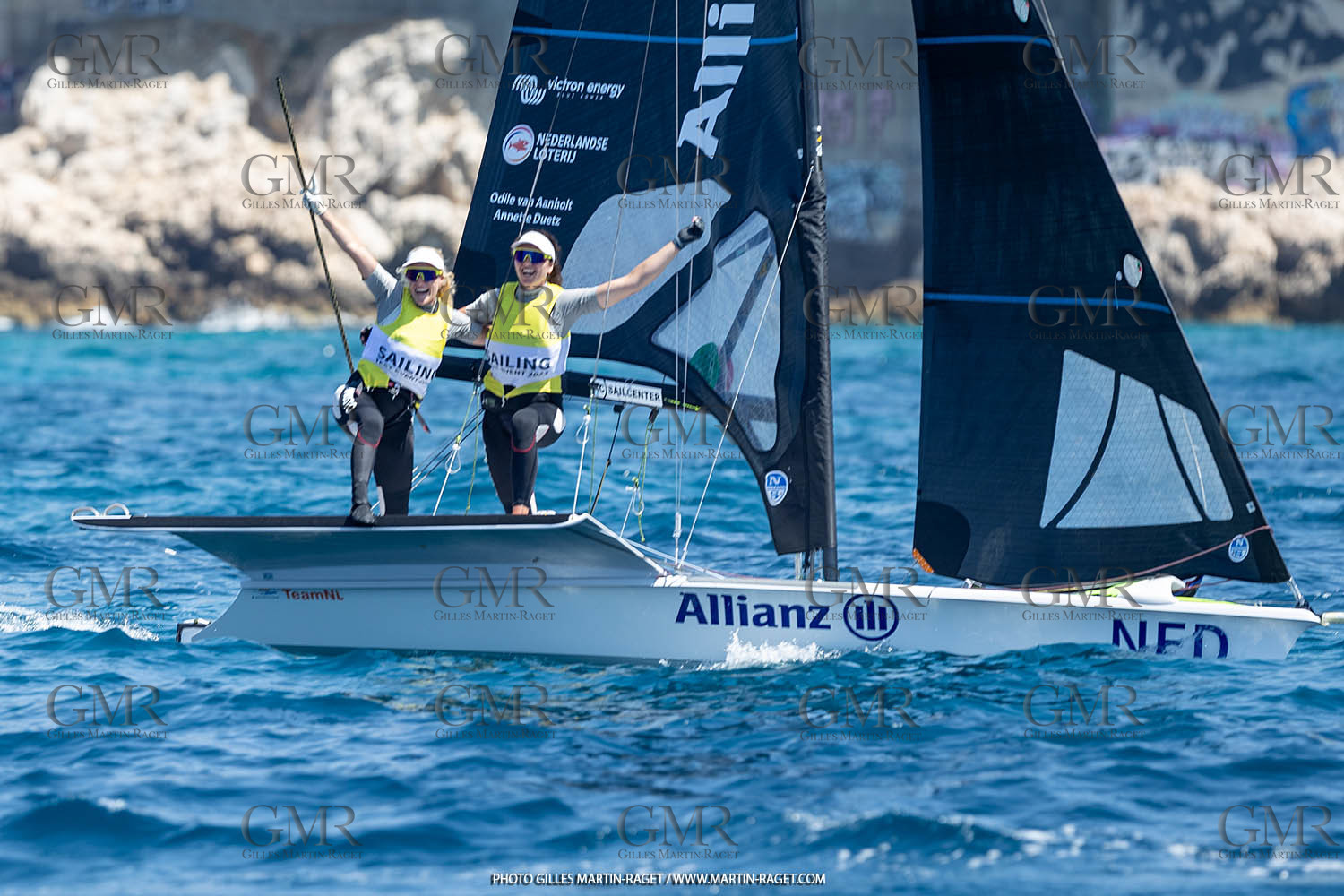 16 07 2023, Marseille, (FRA), Paris 2024 Olympic Games 2024 Sailing Test Event, Day 8, Medal race 49er FX