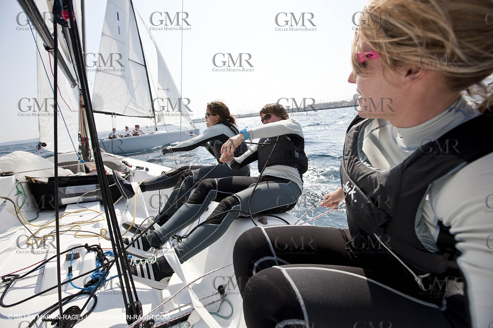 20 04 2010 - Hyères (FRA,83) - SOF 2010 - Zhik Team - Match Racing Feminin - Leroy Pruvot  Bertrand