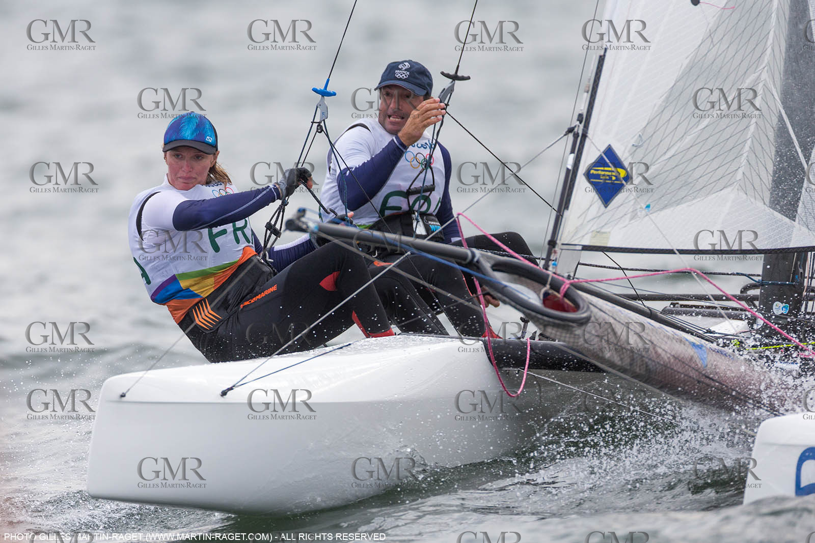 16 08 2016, Rio de Janeiro (BRA), 2016 Olympic Games, Sailing, Nacra 17, Billy Besson, Marie RIou