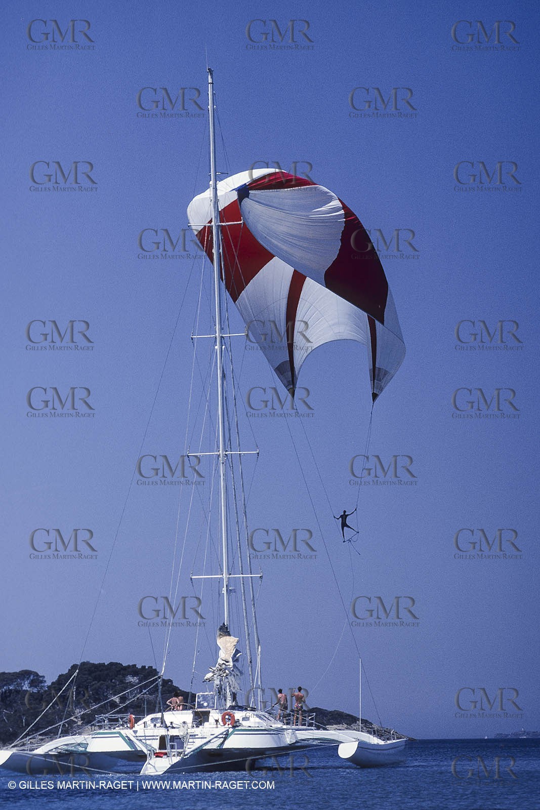 Sailing, cruising, multihull at the mooring