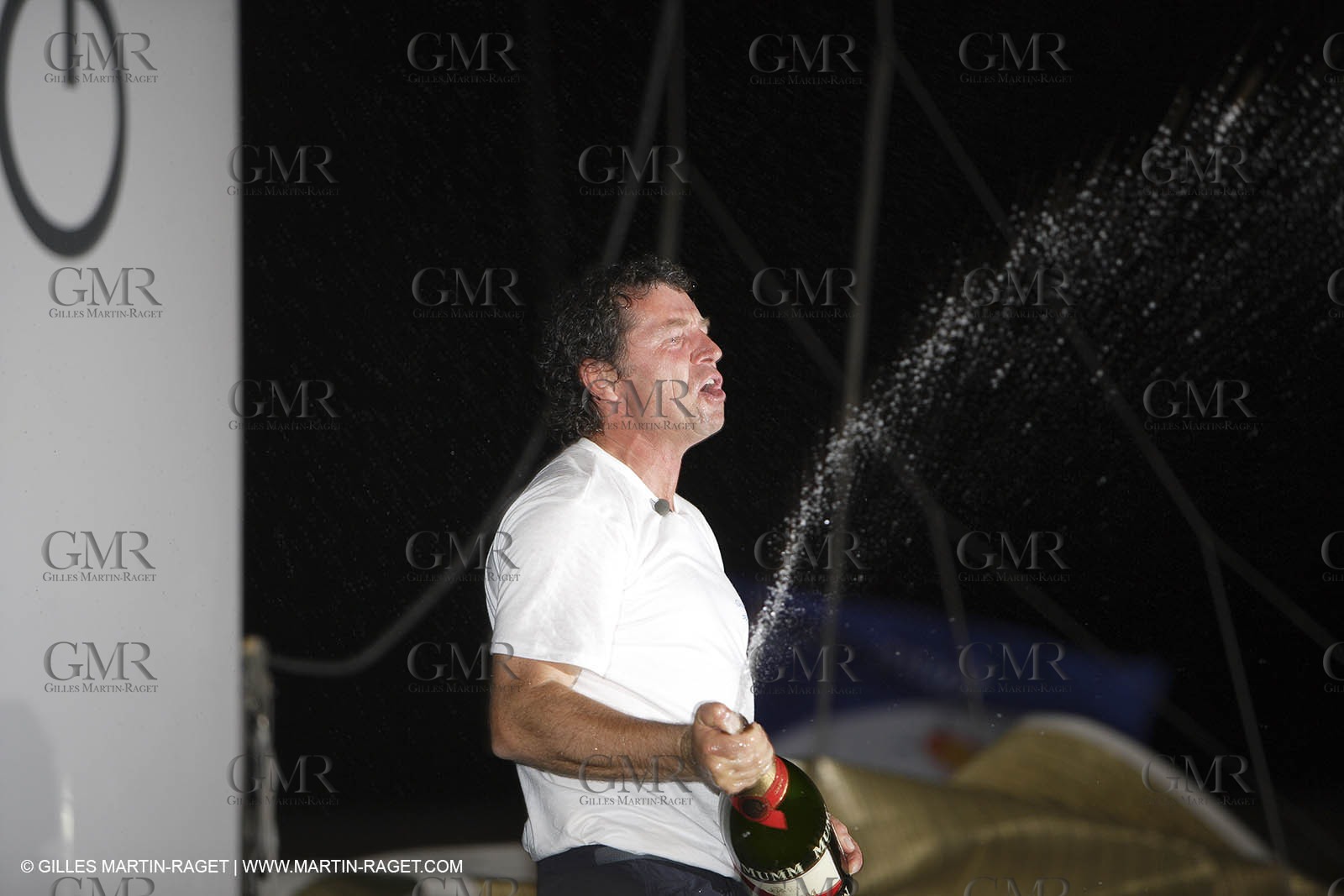 05 11 2006 - Pointe à Pitre Guadelupe (FRA) - Route du Rhum 2006 arrival - overall winner Lionel Lemonchois (Gitana 11)