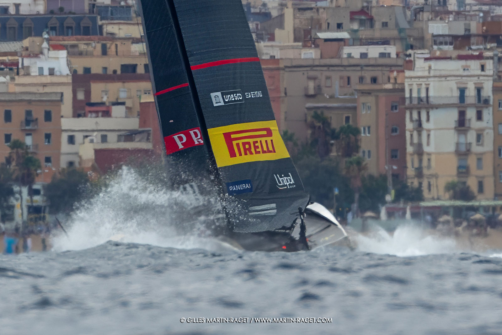 18 09 2024, Barcelona (ESP), 37th America's Cup, Deli-finale Louis Vuitotn Cup, Race Day 4, casse de Luna Rossa