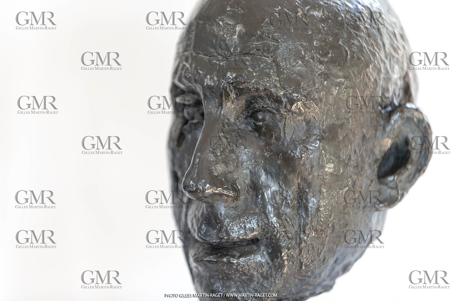 06 03 2016, Saint Etienne du Grès (FRA,13), Oeuvre de Germaine Richier, buste Le Guerrier, 1945, 5 8