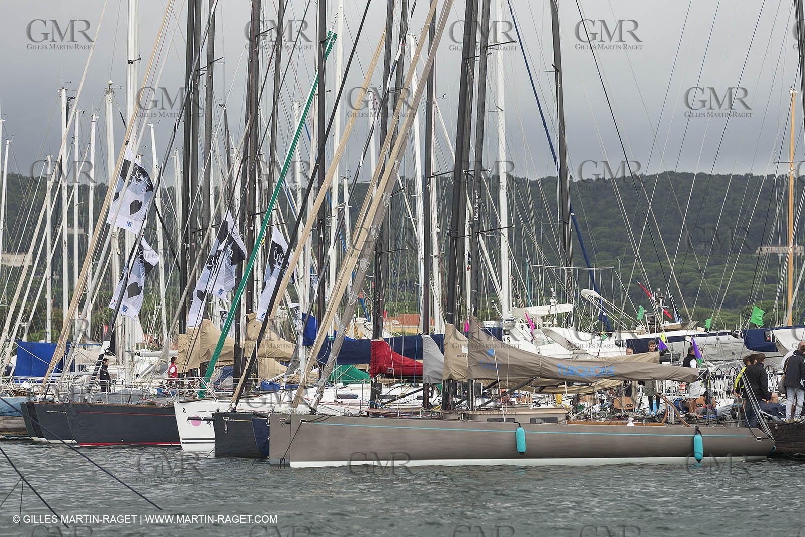 30 09 2014, Saint-Tropez (FRA,83), Voiles de Saint-Tropez 2014, Day 2, hommage à Yves Carcelle, propriétaire de Runa VI