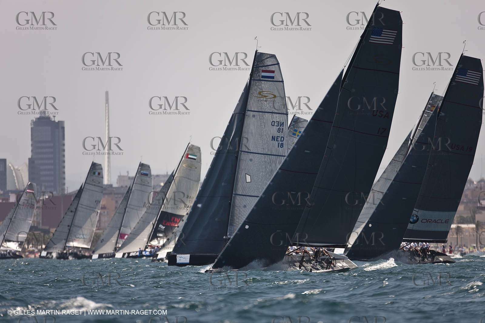 31 07 2010 - Valencia (ESP) - BMW ORACLE Racing - RC 44 Valencia Cup - fleet racing - Day 2