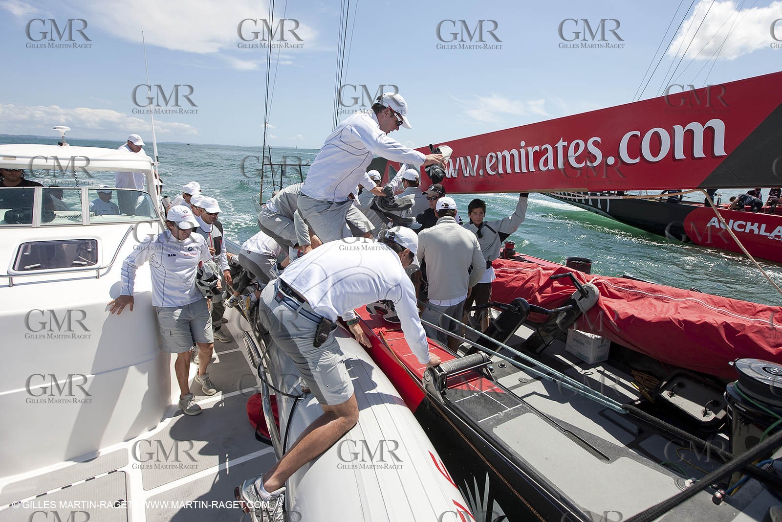 23 01 2009 - Auckland (NZL) -  Louis Vuitton Pacific Series - BMW ORACLE Racing-Tuning up onboard Emirates Team New Zealand yacht