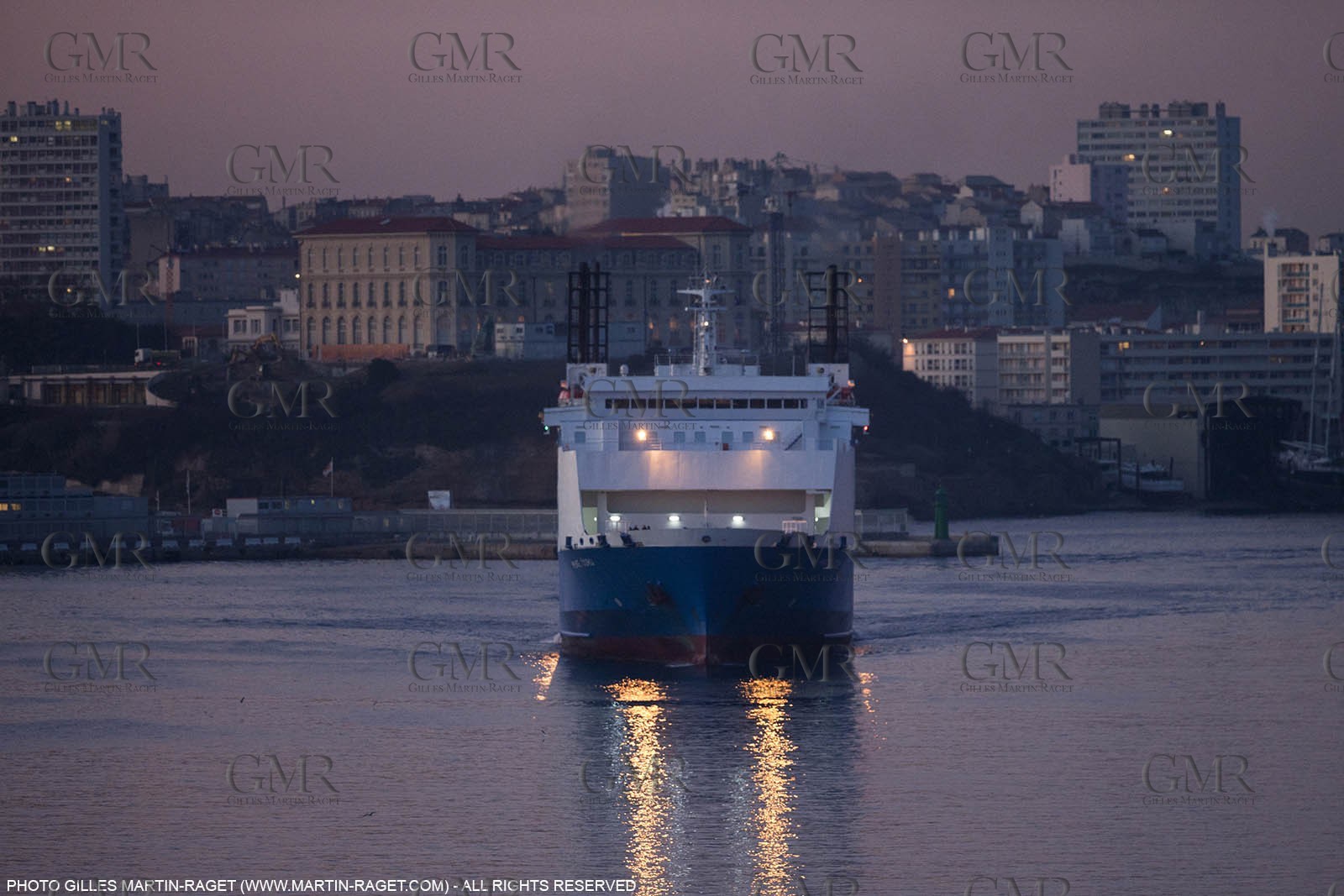 17 02 2012 - Marseille (FRA,13) - Arrival in Marseille harbour onboard ferry Piana (La Meridionale Corp.)
