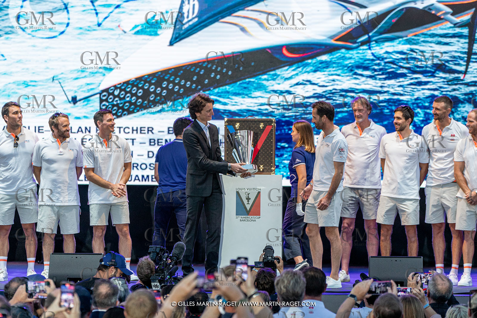 04 10 2024, Barcelona (ESP), 37th America's Cup, Louis Vuitton Cup Final, Race Day 7 , Prizegiving
