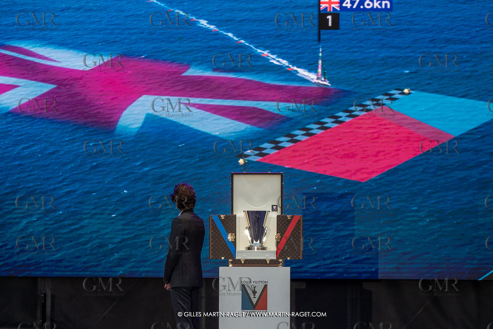 04 10 2024, Barcelona (ESP), 37th America's Cup, Louis Vuitton Cup Final, Race Day 7 , Prizegiving