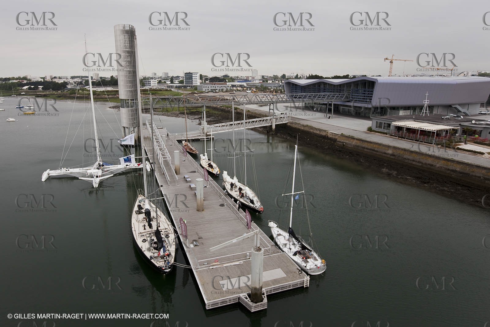 19 05 2010- Lorient- (FRA,56)  the five Pen Duick and l'Hydroptere in front of the Cité de la Voile Eric Tabarly