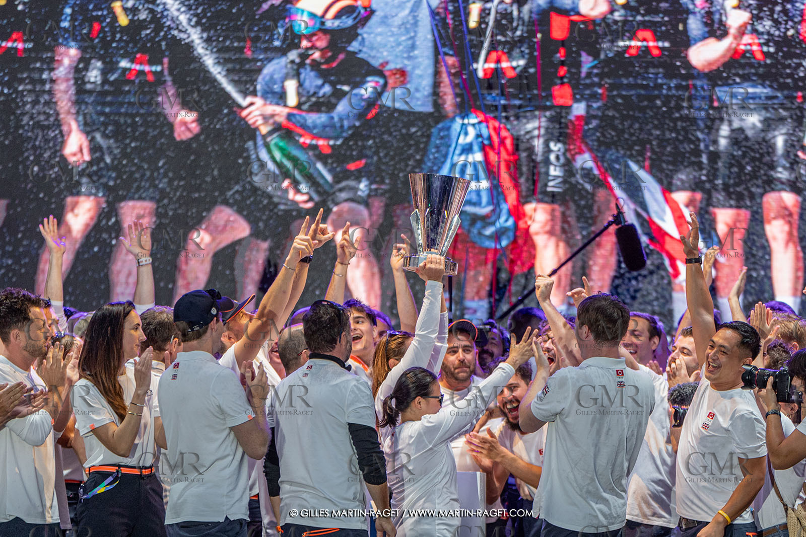 04 10 2024, Barcelona (ESP), 37th America's Cup, Louis Vuitton Cup Final, Race Day 7 , Prizegiving