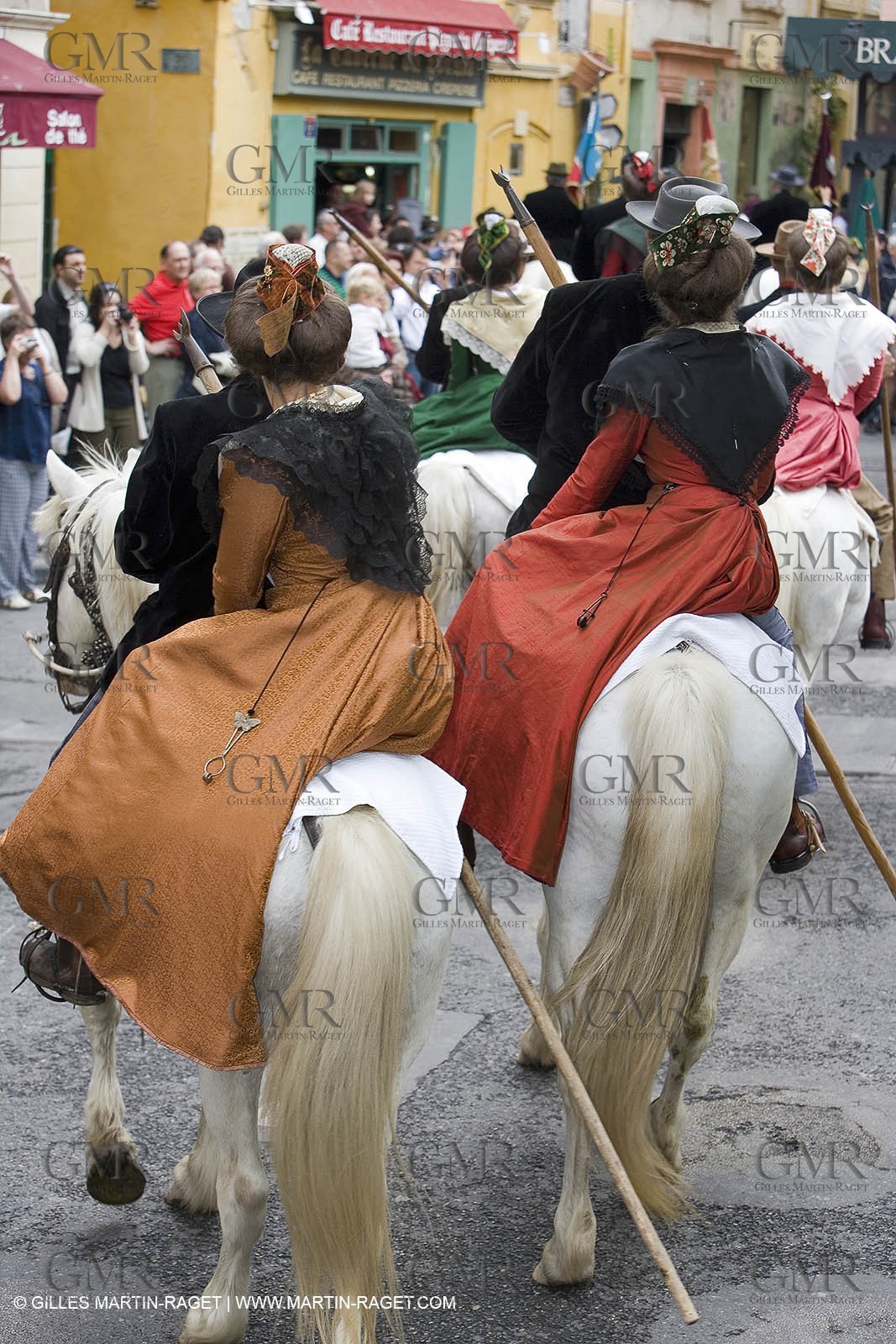 Arlésiennes in costume - Gardians (cow-boys) celebration - Arles