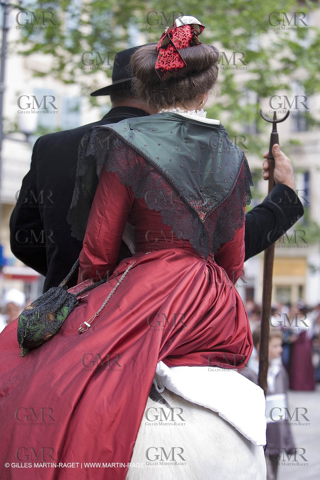Arlésiennes in costume - Gardians (cow-boys) celebration - Arles