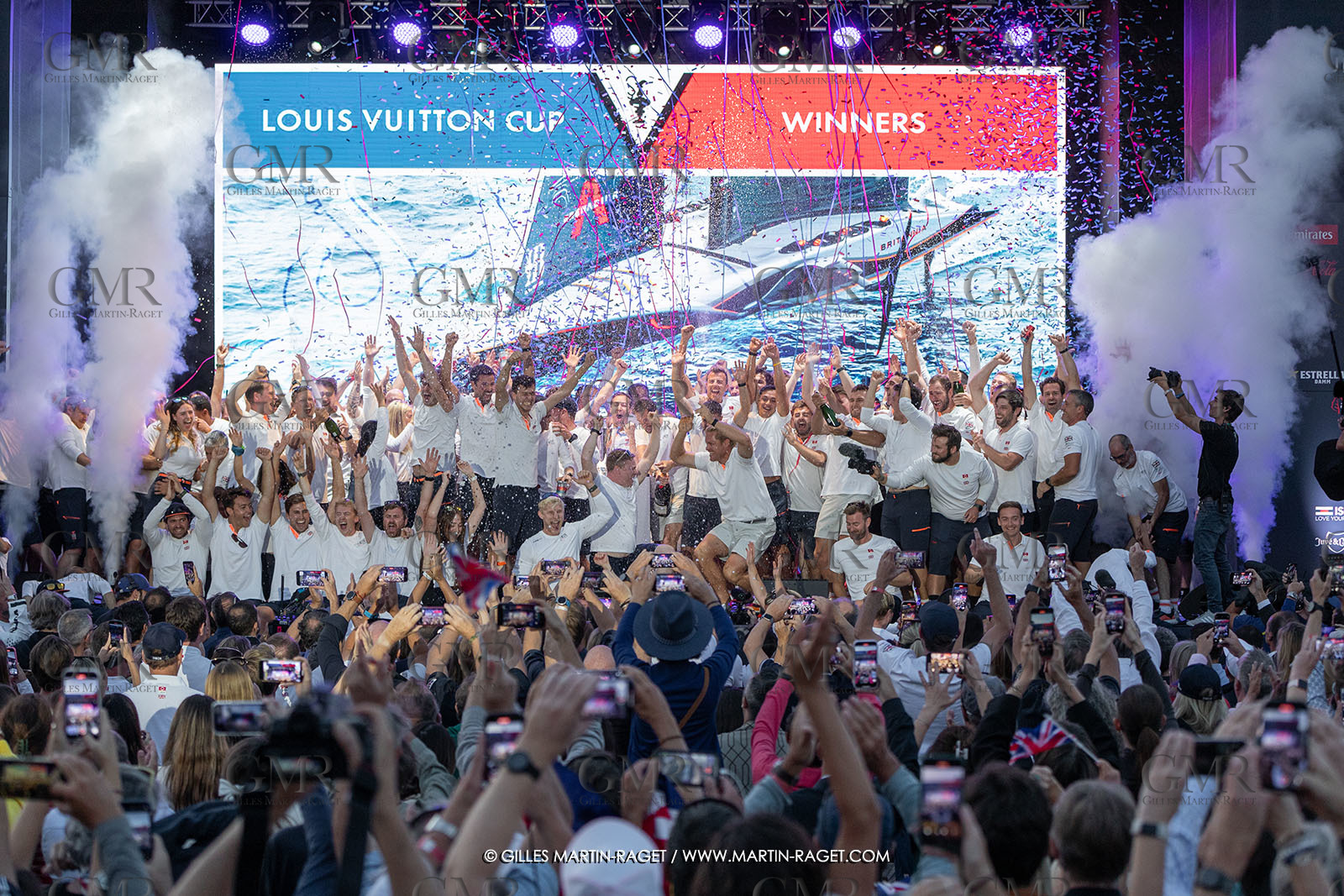 04 10 2024, Barcelona (ESP), 37th America's Cup, Louis Vuitton Cup Final, Race Day 7 , Prizegiving