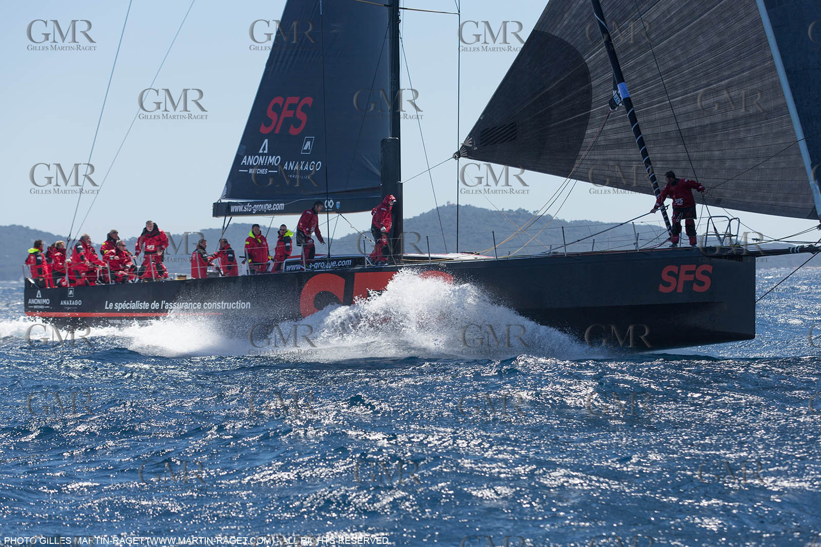 05 05 2016, Porquerolles (FRA,83), Semaine de Porquerolles, célébration des 30 and de lla victoire de l'Esprit d'Equipe dans la Whitbread, l'équipage se retrouve à bord du maxi SFS skippé par Lionel Péan