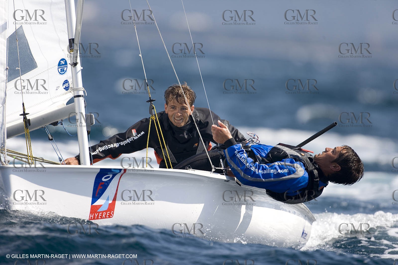 27 04 2007 - 2007 Semaine Olympique Française - Hyères (South of France) - Day 6 - Medal Race - Team France - 470 Homme - Leboucher-Garos