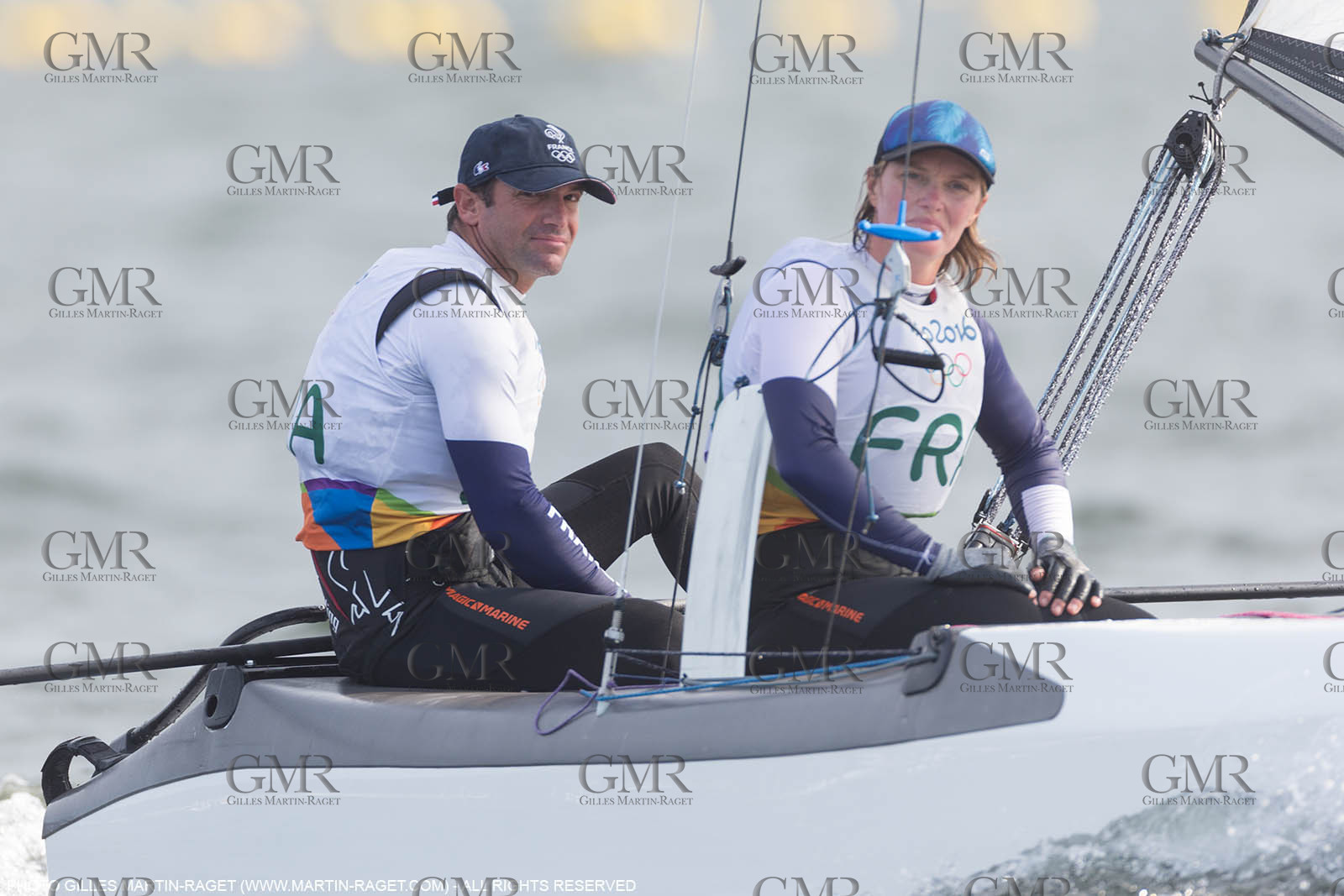 16 08 2016, Rio de Janeiro (BRA), 2016 Olympic Games, Sailing, Nacra 17, Billy Besson, Marie RIou
