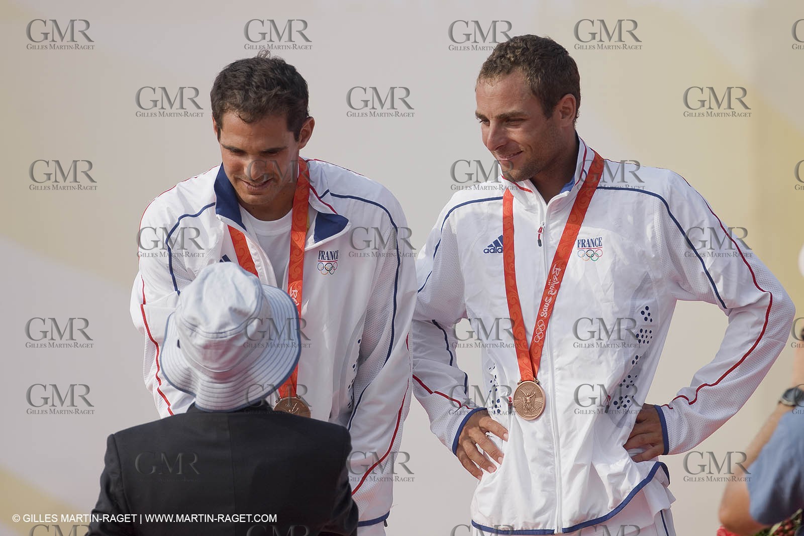18 08 2008 - Qingdao (CHN) - 2008 Olympic games - Day 10 - Medal race 470 men, Charbnonnier Bausset bronze medal