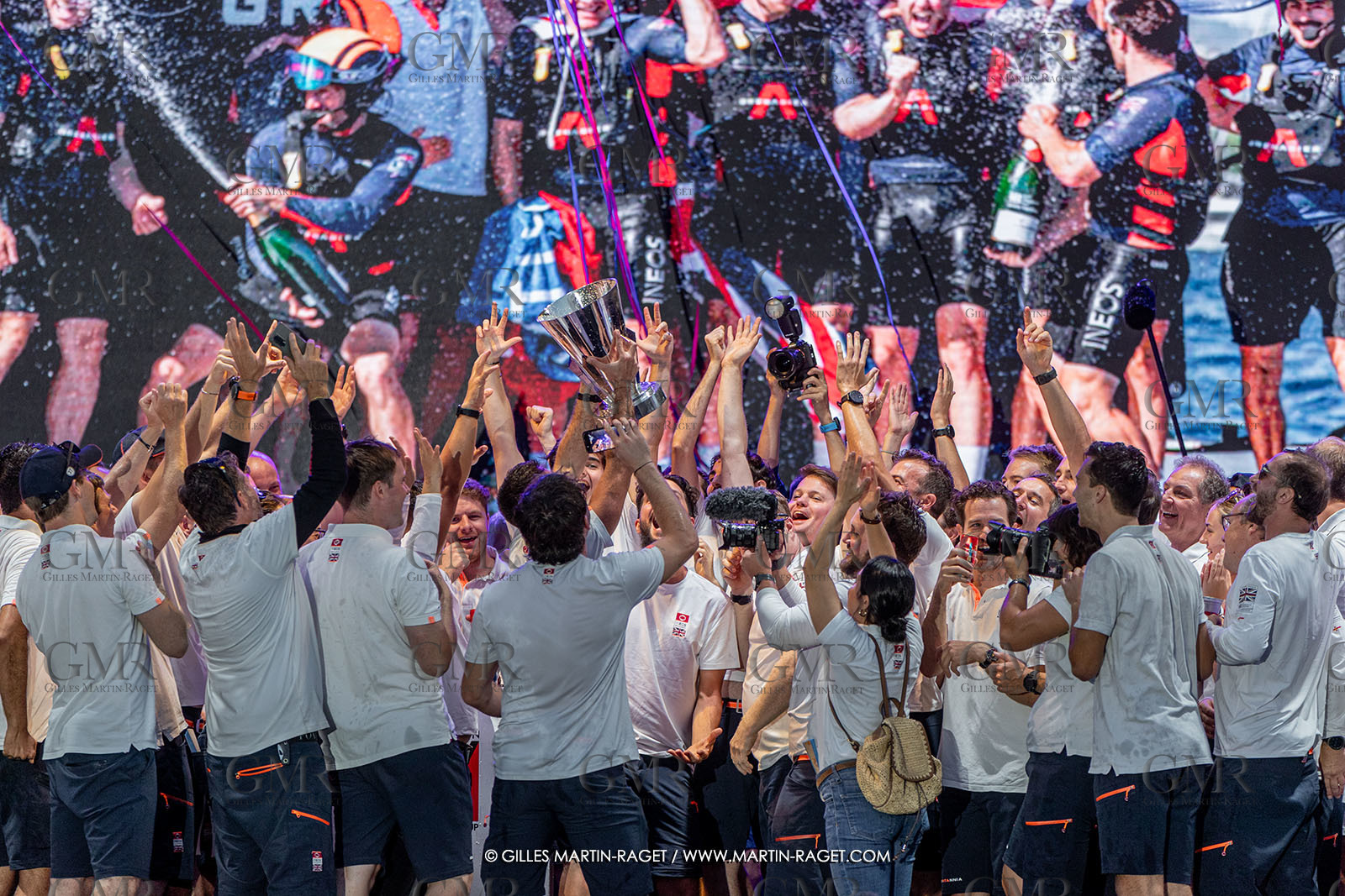 04 10 2024, Barcelona (ESP), 37th America's Cup, Louis Vuitton Cup Final, Race Day 7 , Prizegiving