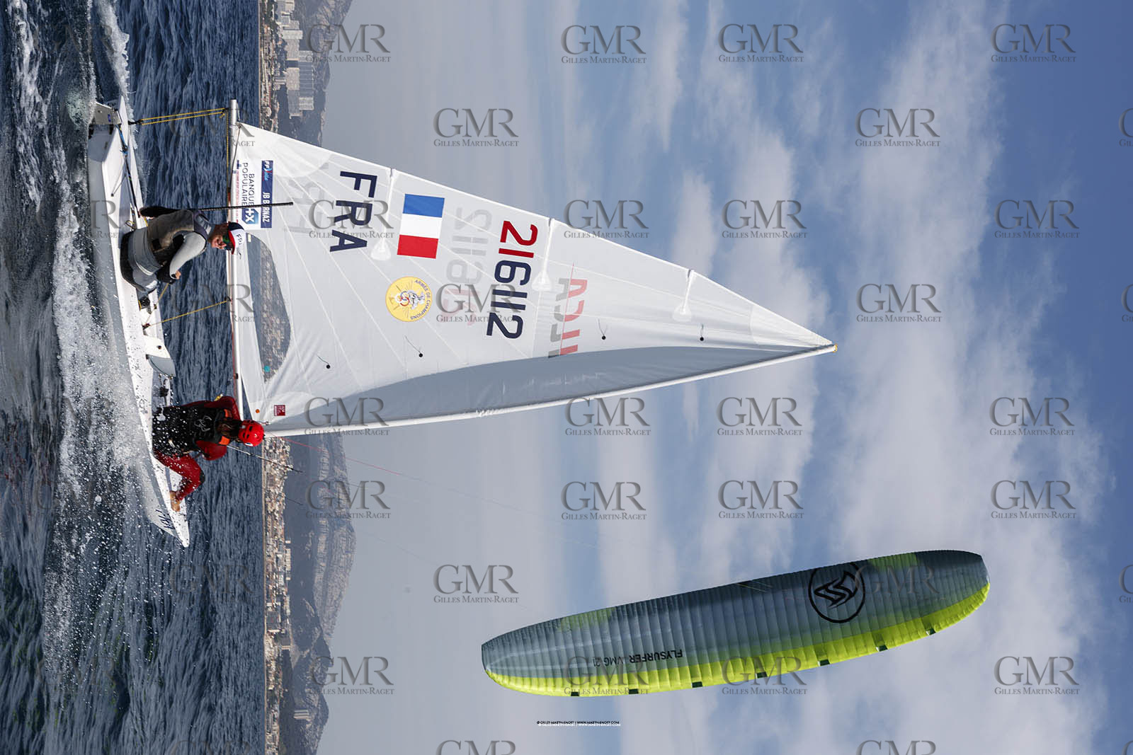 15 04 2024, Marseille (FRA), présentation des sélectionnés olympiques français en voile pour les Jeux Olympiques de Paris 2024.  Alex Mazella (Kite hommes - Formula Kite); Laurianne Nolot (Kite femmes - Formula Kite); Nicolas Goyard (Planche à voile hommes - iQFoil); Hélène Noesmoen (Planche à voile femmes- iQFoil); Camille Lecointre-Jeremie Mion (dériveur double mixte - 470); Louise Cervera (Dériveur femmes - ILCA 6); Jean-Baptiste Bernaz (Dériveur hommes - ILCA 7); Tim Mourniac - Lou Berthomieu (Multicoque mixte - Nacra 17); Clément Péquin - Erwan Fischer (Skiff hommes - 49er); Sarah Steyaert-Charline Picon (Skiff femmes - 49er FX).