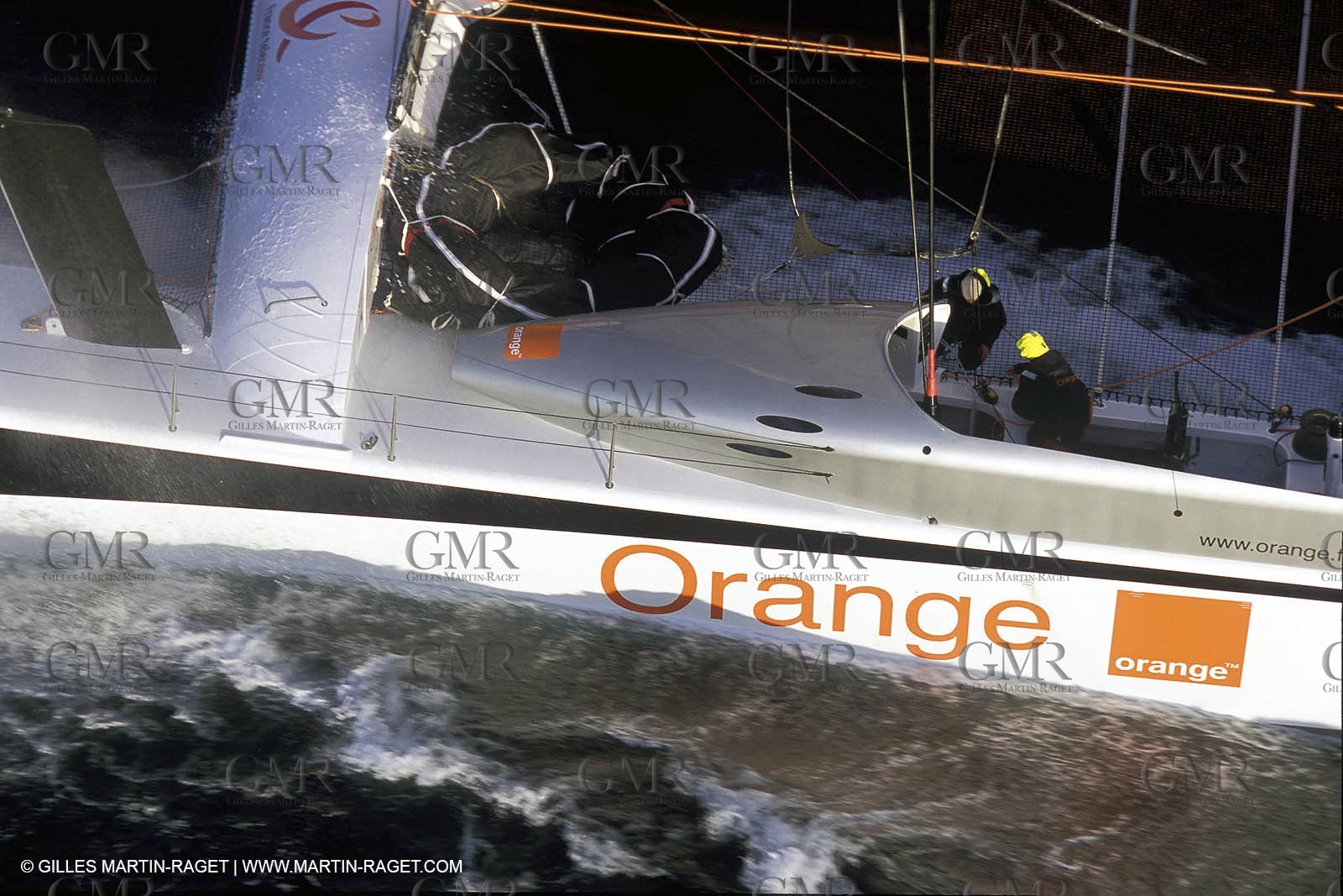 Orange II - 2004 Jules Verne Trophy - Ouessant - 2nd starting line crossing
