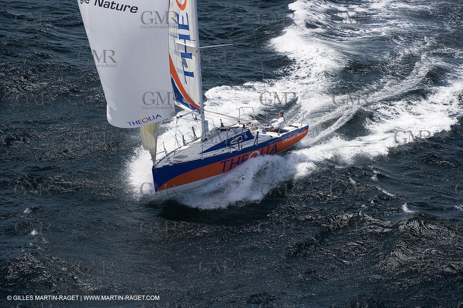 06-26-2007 - FIGARO II - THEOLIA - Skipper : Robert Nagy - Training off Marseille (south France) with strong wind conditions