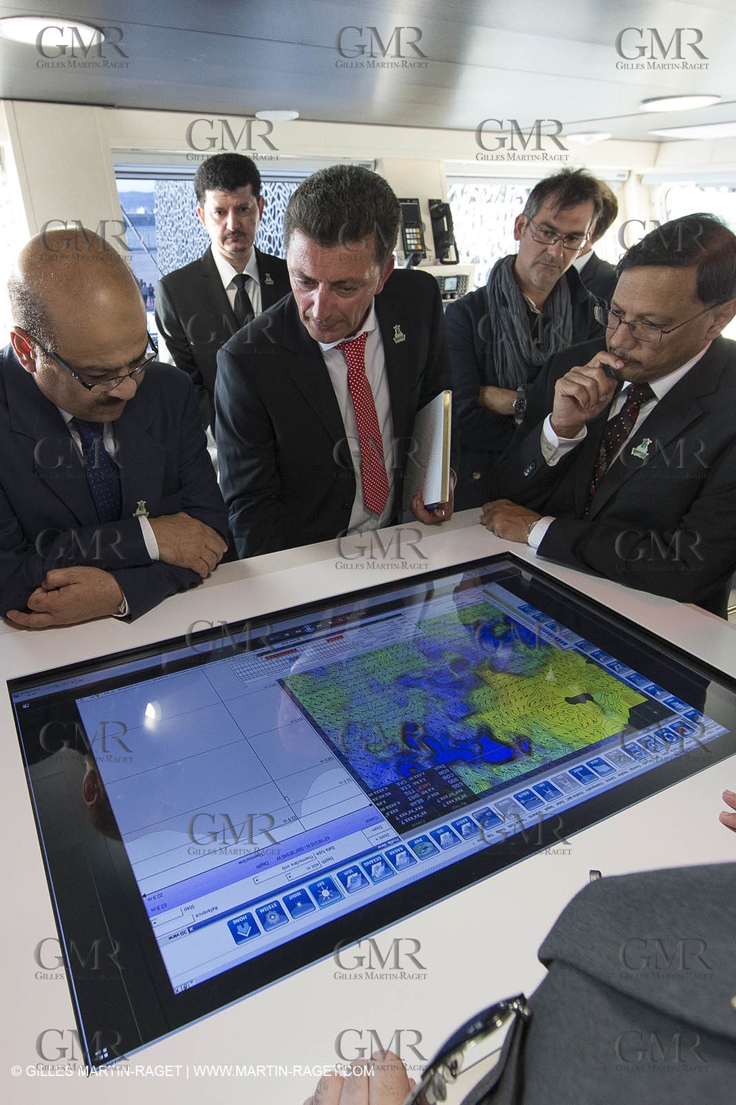 Al Azizi oficial launchat the Mucem museum - H2X boatyard - Oceanographic research ship - Marseille (FRA,13) - 27 05 2014