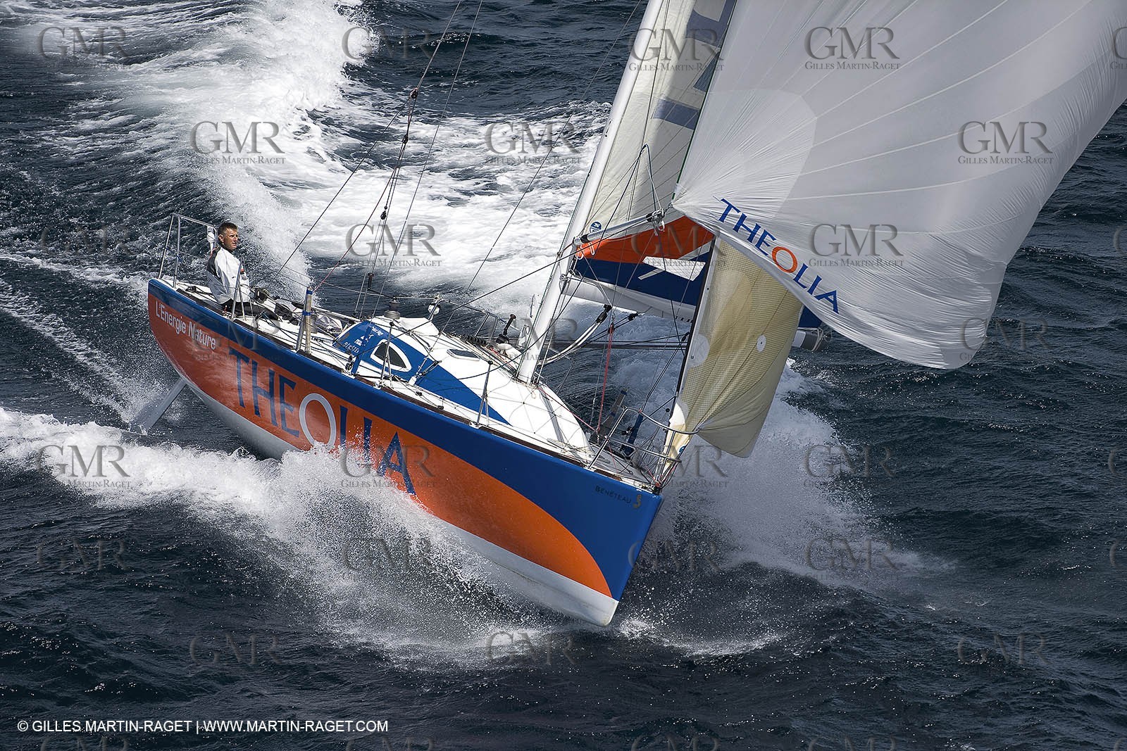 06-26-2007 - FIGARO II - THEOLIA - Skipper : Robert Nagy - Training off Marseille (south France) with strong wind conditions