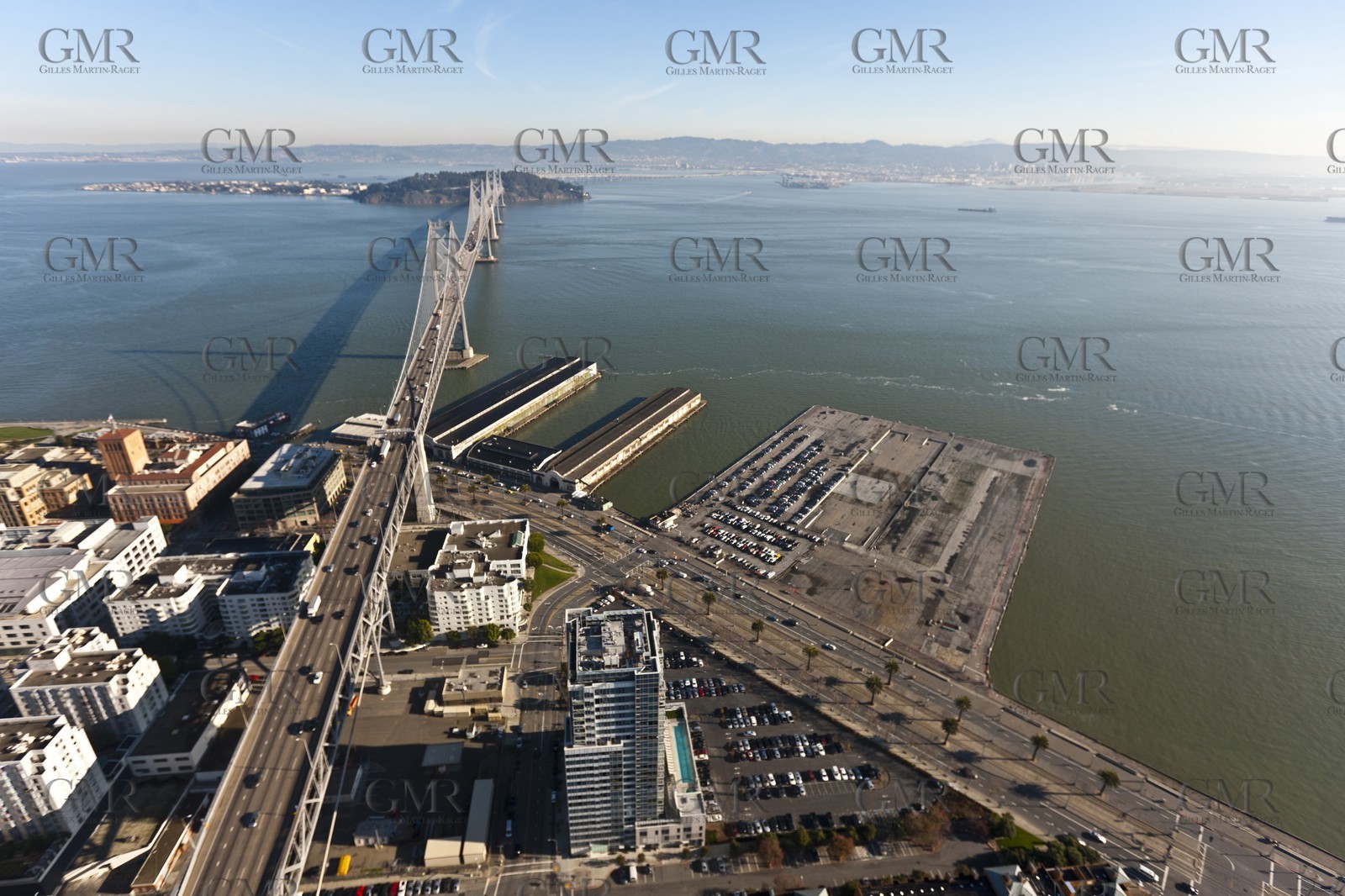 05 01 2011 - San Francisco (USA, CA) - 34th America's Cup - San Francisco waterfront  - Piers 26 (closest to bridge), Piers28, Piers 30-32