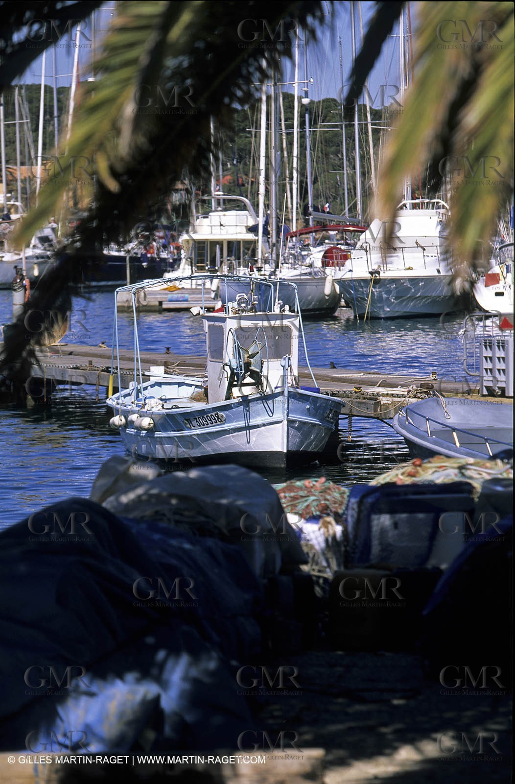loal fishing boat in Porquerolles.Porquerolles