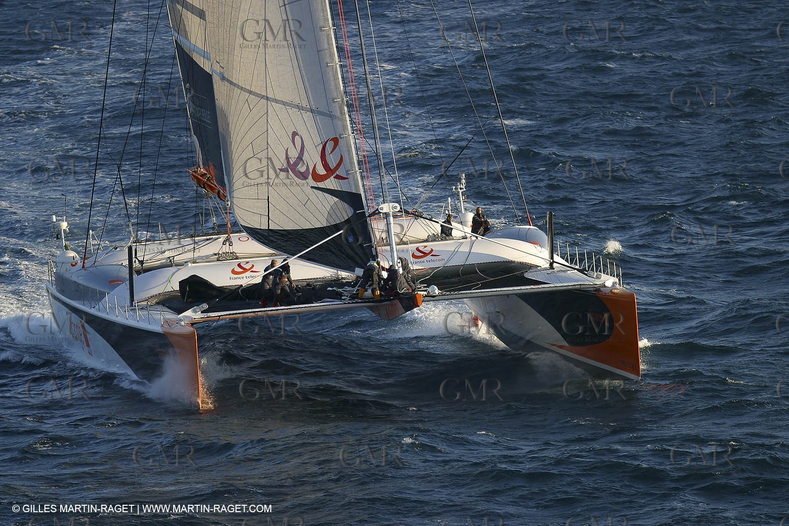Orange II - 2004 Jules Verne Trophy - Ouessant - first starting line crossing
