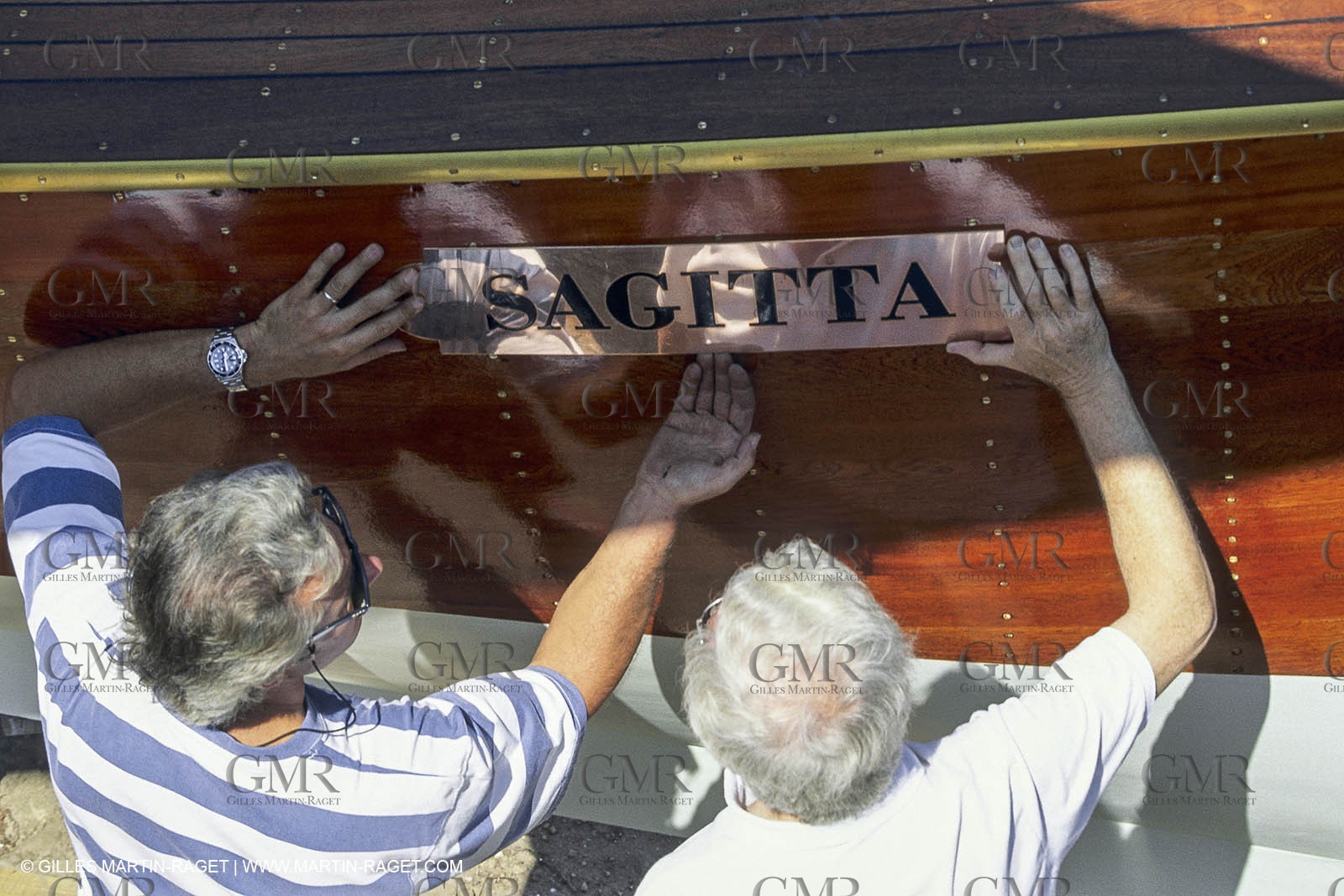 motor boats, claissc runabouts, cefit or Sagitta at Trapani boatyard (Cassis, FRA,13)
