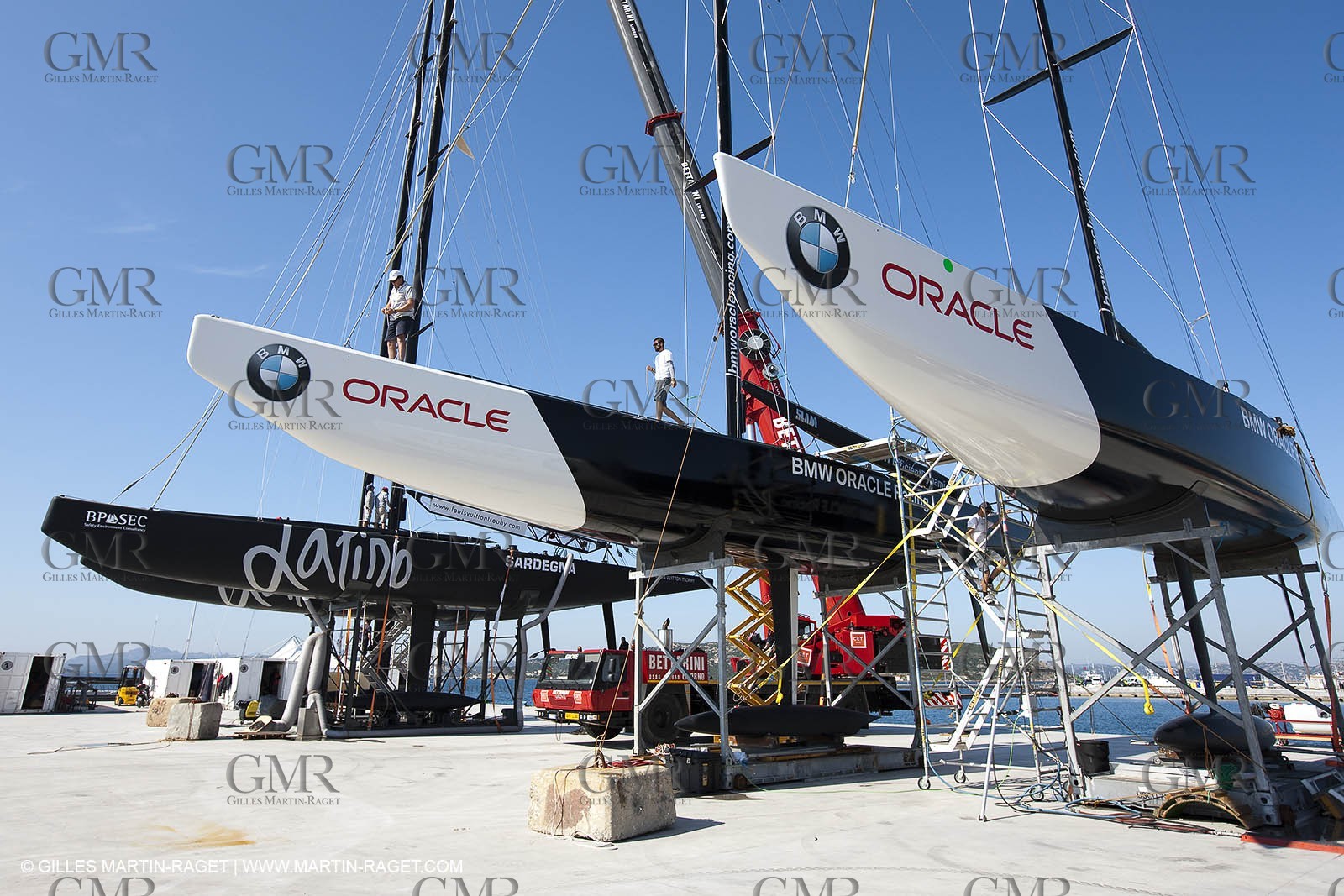 19 05 2010 - La Maddalena (ITA, Sardinia) Louis Vuitton Trophy - BMW ORACLE Racing - Maintenance Day