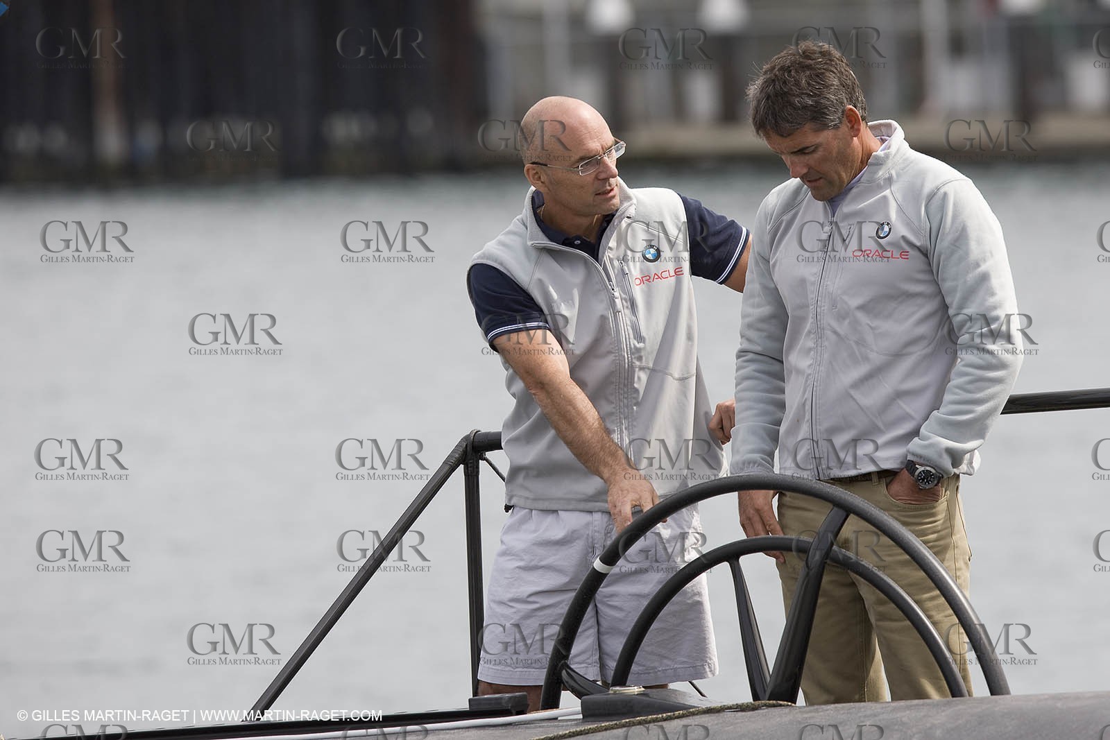 26 08 2008 - Anacortes (WA, USA) - America's Cup - BMW ORACLE Racing - 90 ft trimaran launch - structural tests completed by Design Team