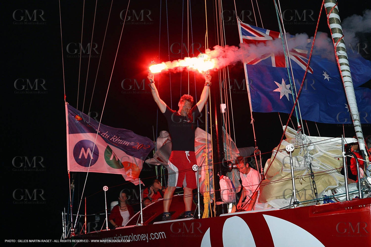 - Nick Moloney - Arrivée en Guadeloupe -  Classe Imoca - Route du Rhum 2002