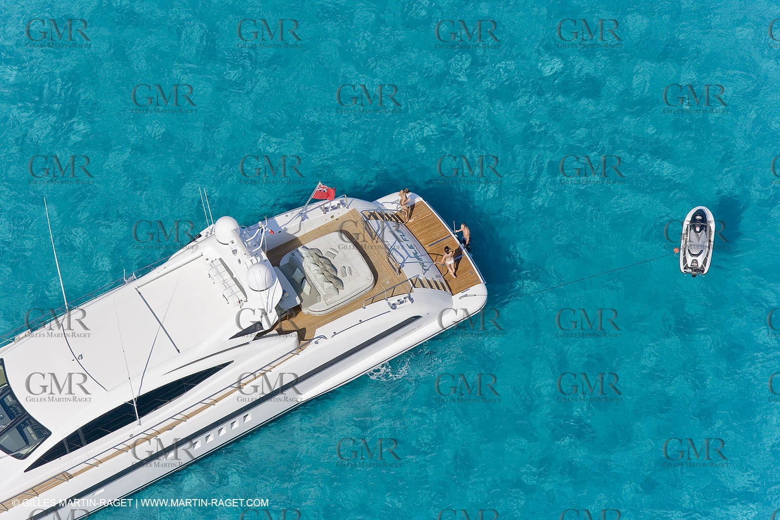 06 09 2007 - Saint Tropez (FRA, 83) - Superyachts - Motoryachts - Mangusta 92 Triple Fun in Saint Tropez - Mooring at Club 55 at Pampelonne Beach