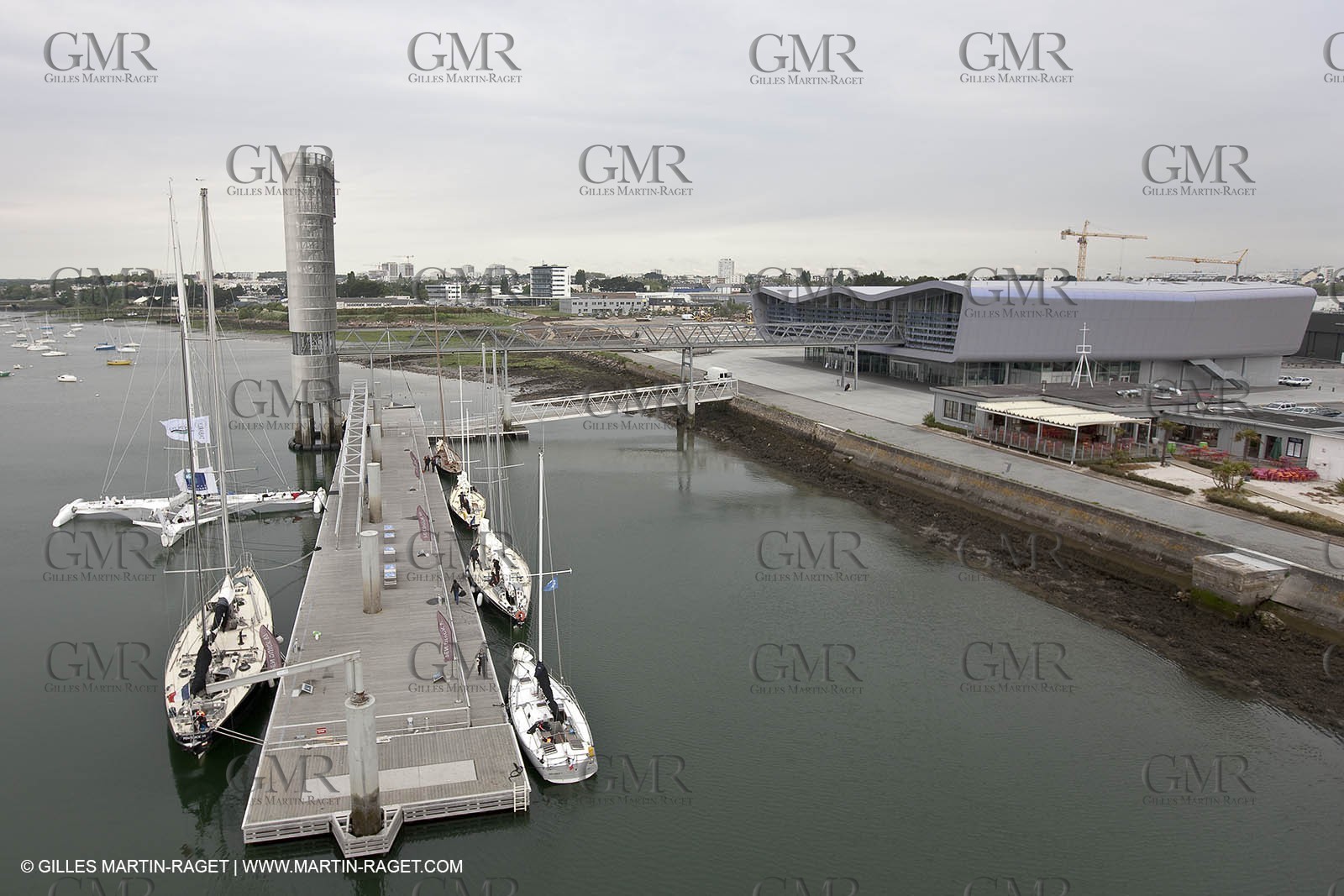 19 05 2010- Lorient- (FRA,56)  the five Pen Duick and l'Hydroptere in front of the Cité de la Voile Eric Tabarly