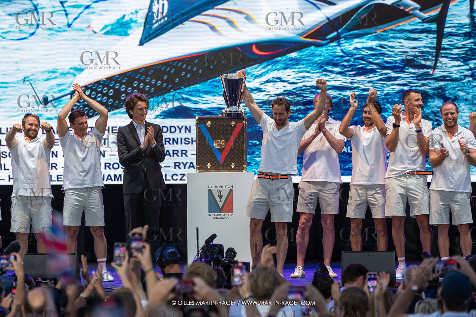 04 10 2024, Barcelona (ESP), 37th America's Cup, Louis Vuitton Cup Final, Race Day 7 , Prizegiving