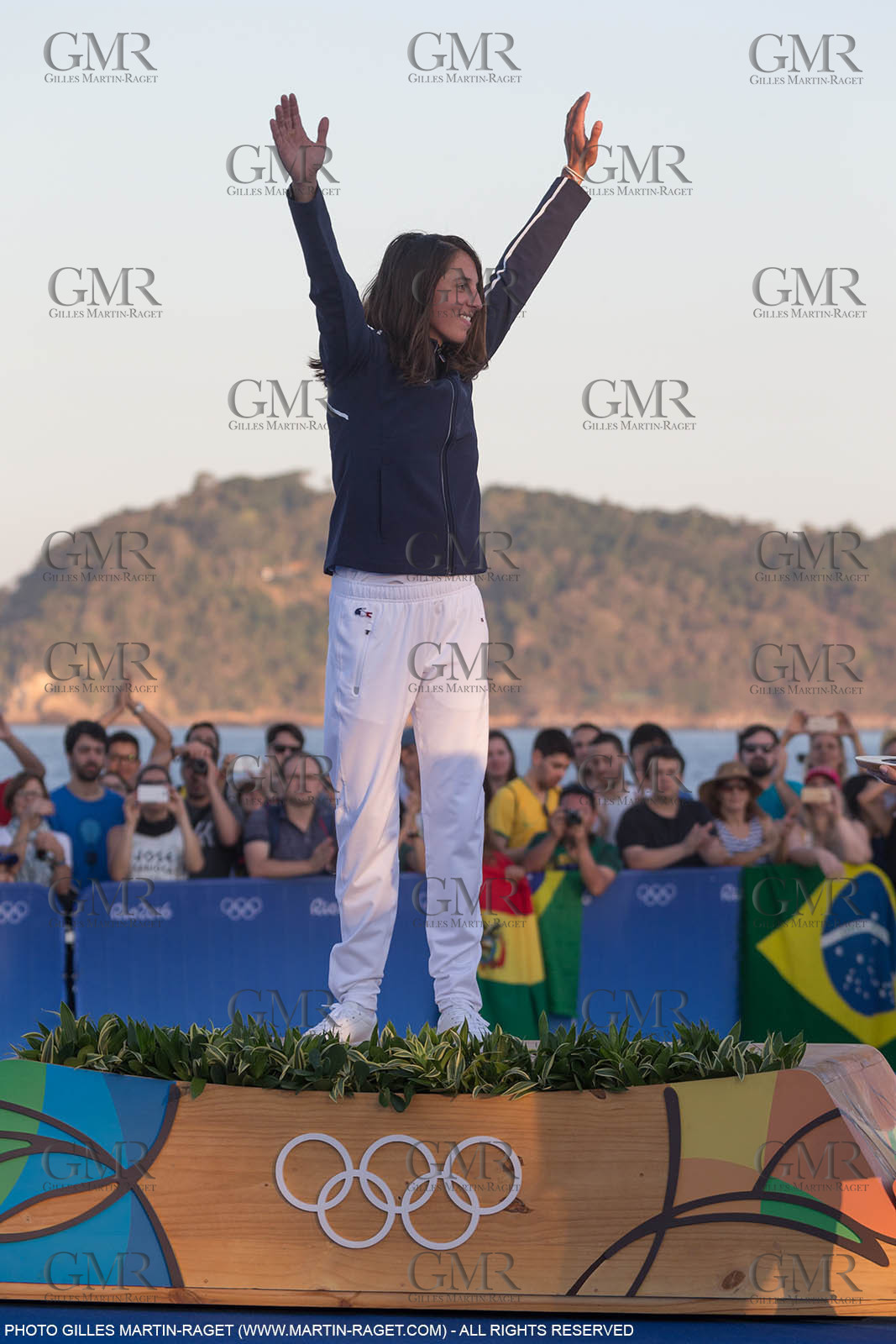 14 08 2016, Rio de Janeiro (BRA), 2016 Olympic Games, Sailing, RSX Women medal ceremony, Charline Picon (FRA)