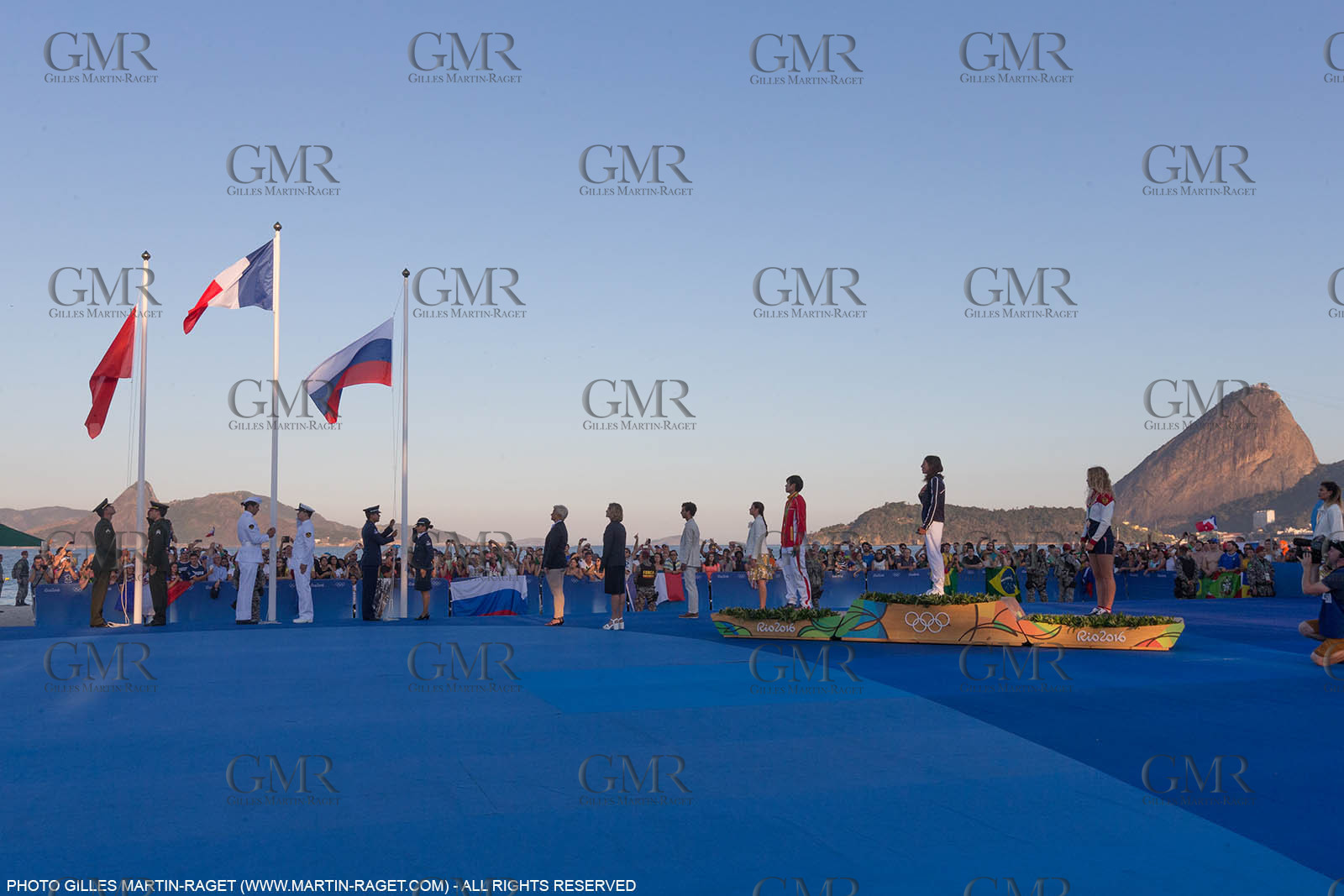 14 08 2016, Rio de Janeiro (BRA), 2016 Olympic Games, Sailing, RSX Women medal ceremony